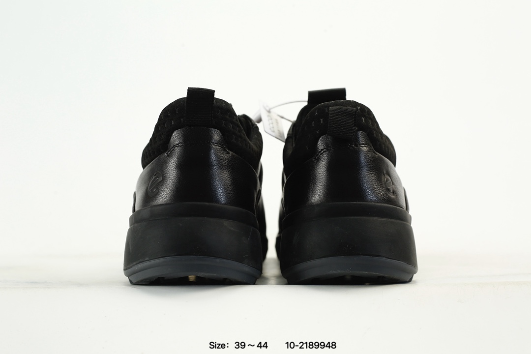 ECCO Breathable Leather Casual Shoes Black