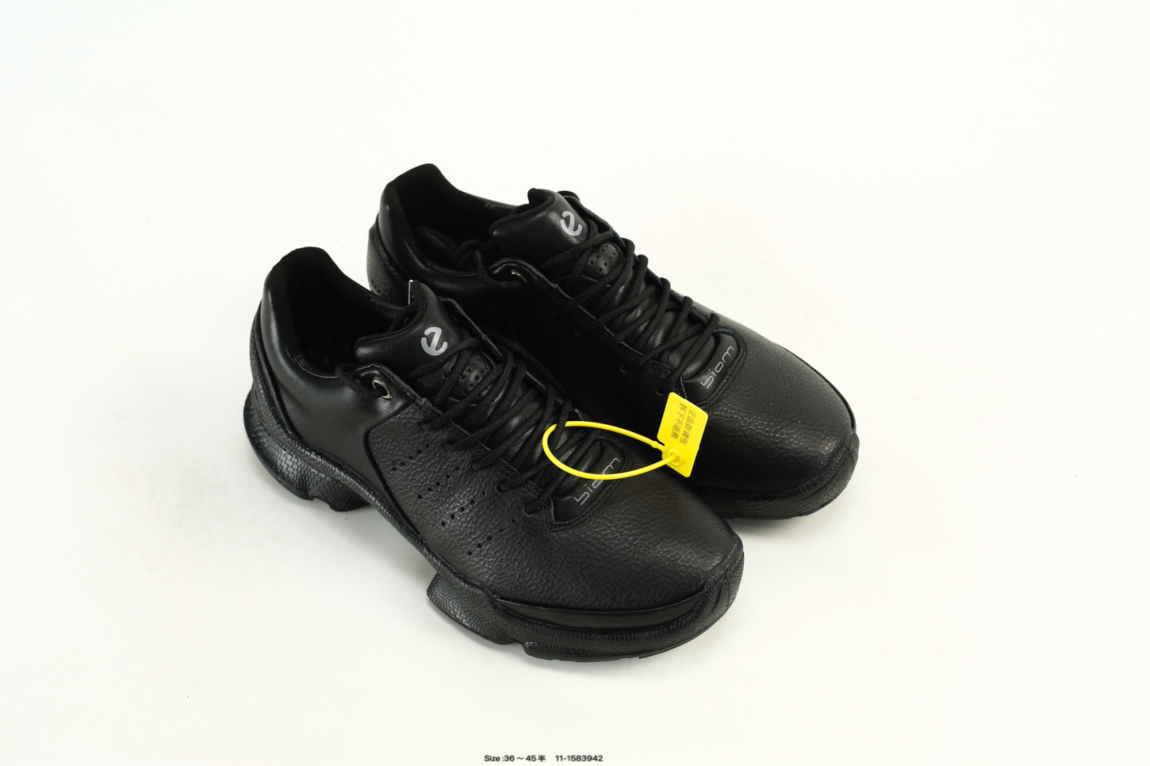 ECCO Breathable Leather Casual Shoes Black