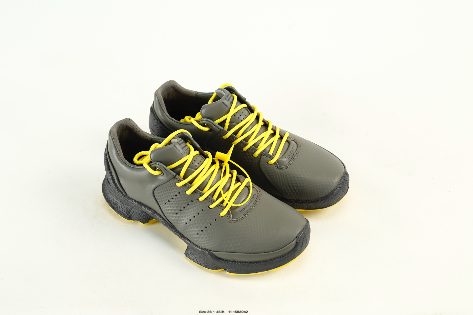 ECCO Biom Leather Sneakers Gray/Yellow