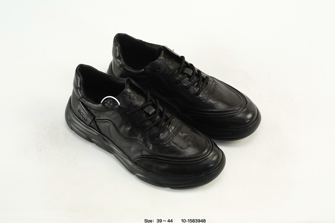 Ecco Men's Breathable Lace-Up Sneakers Black