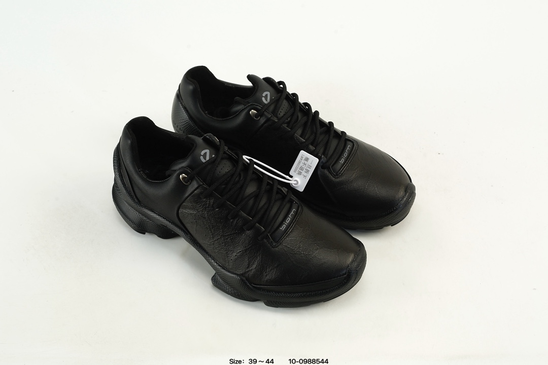 ECCO Breathable Leather Sneakers Black