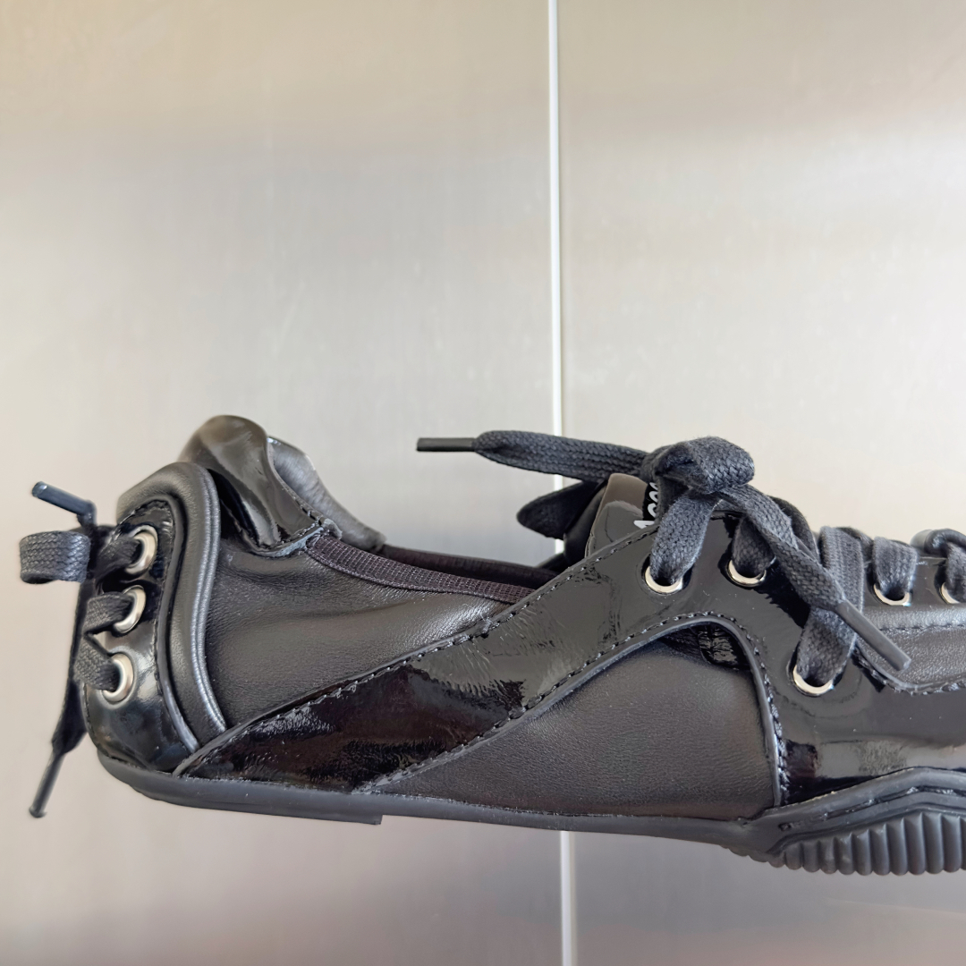 Acne Studios Lace-Up Ballet Sneakers Black