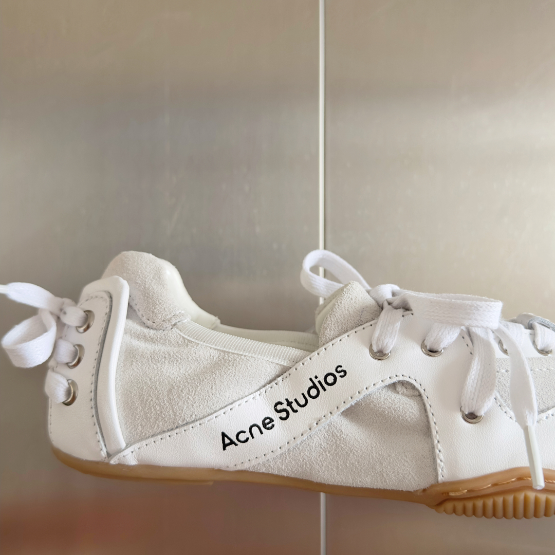 Acne Studios Lace-Up Ballet Sneakers White
