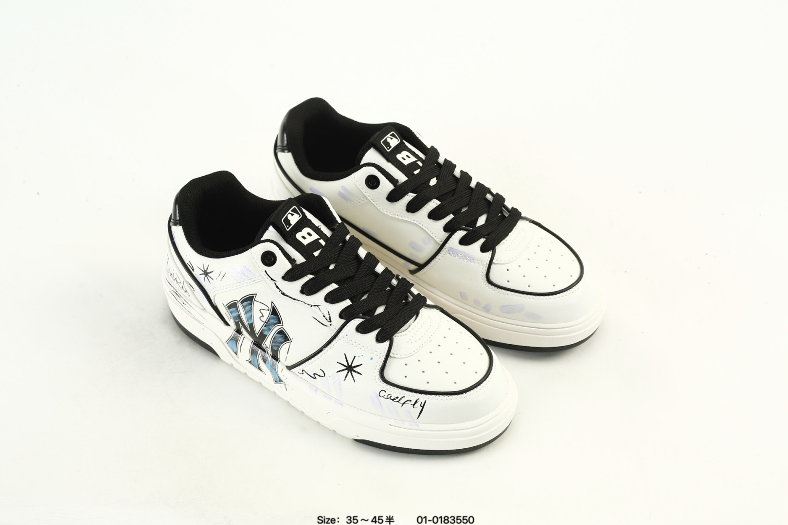 MLB Chunky Liner PU Low-Top Sneakers White/Black