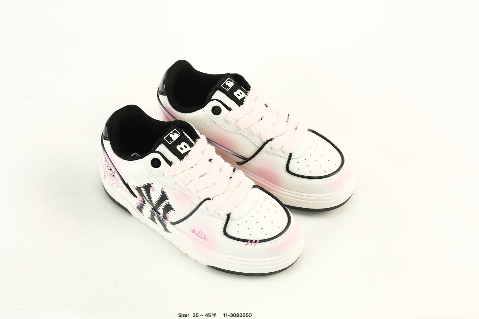 MLB Chunky Liner PU DIY Sneakers White Pink