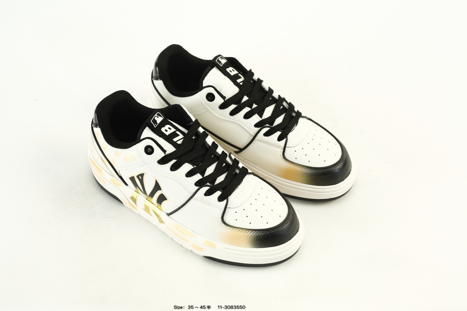 MLB Chunky Liner PU Sneakers White/Black/Gold