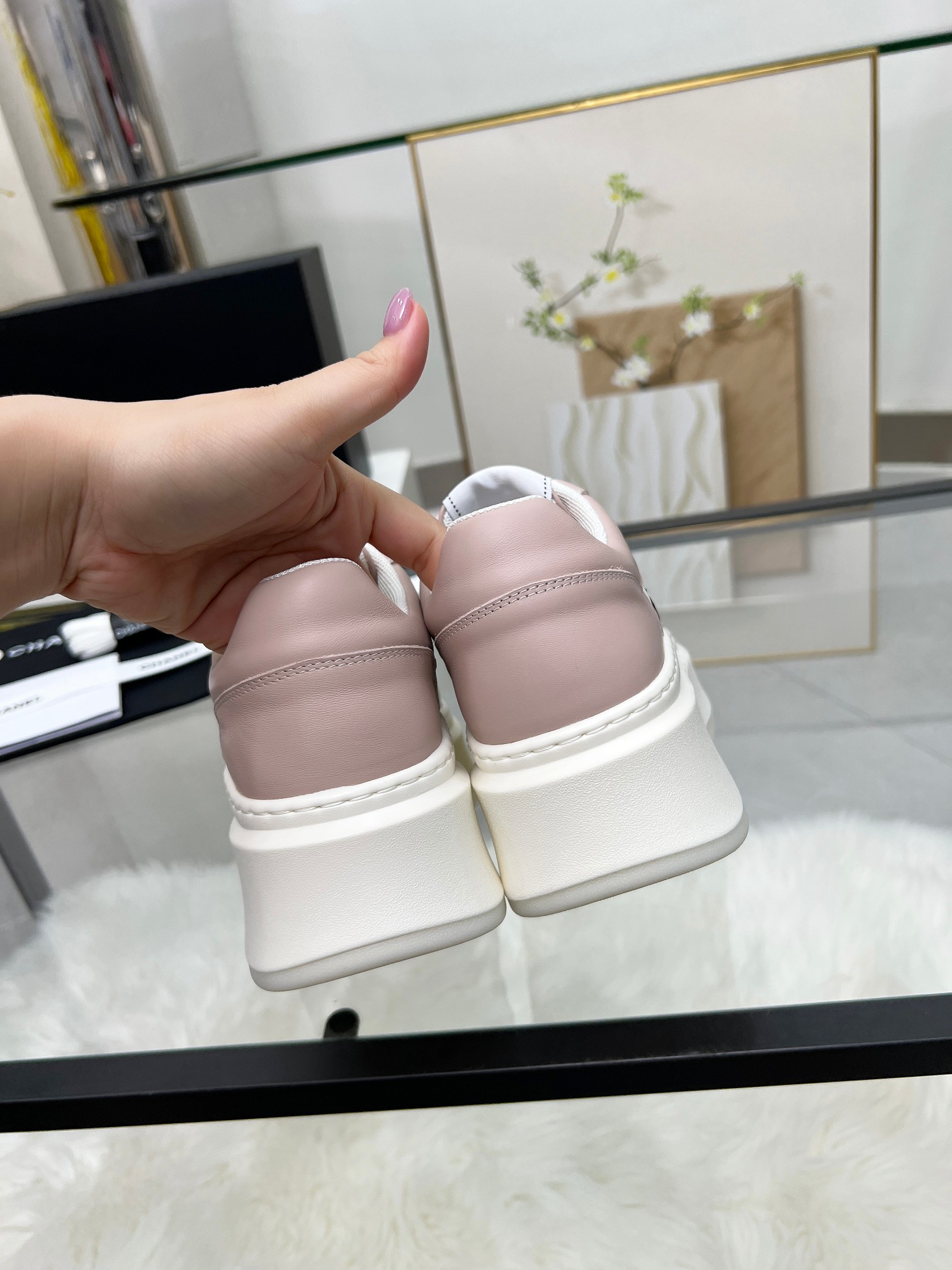 Chanel 25C Platform Sneakers Pink