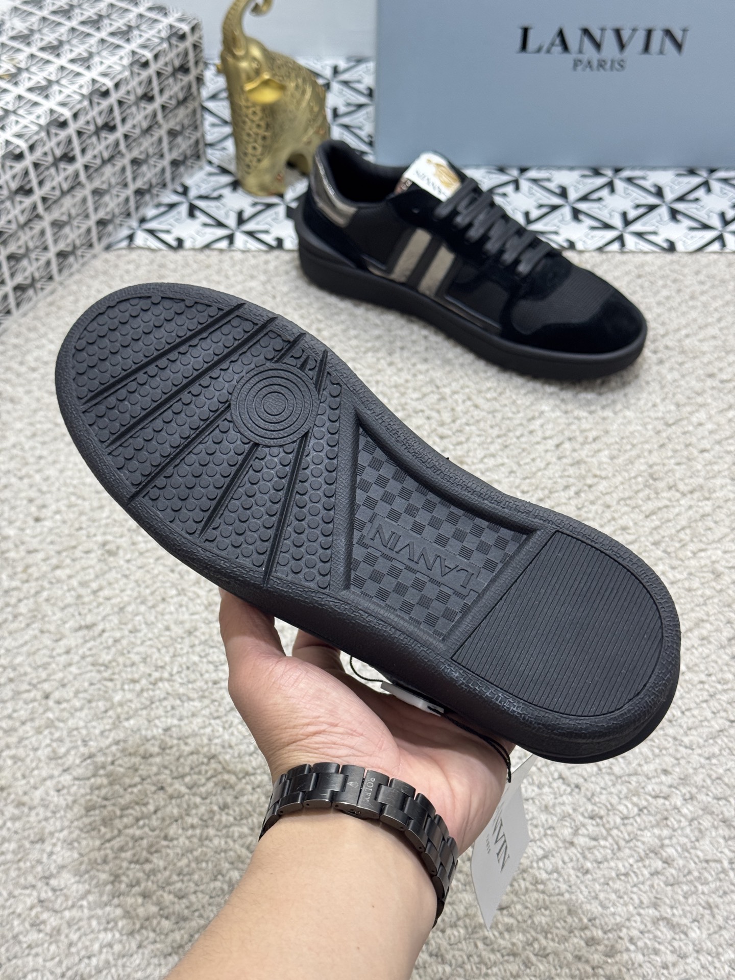 Lanvin Paris Lace-Up Sneakers Black