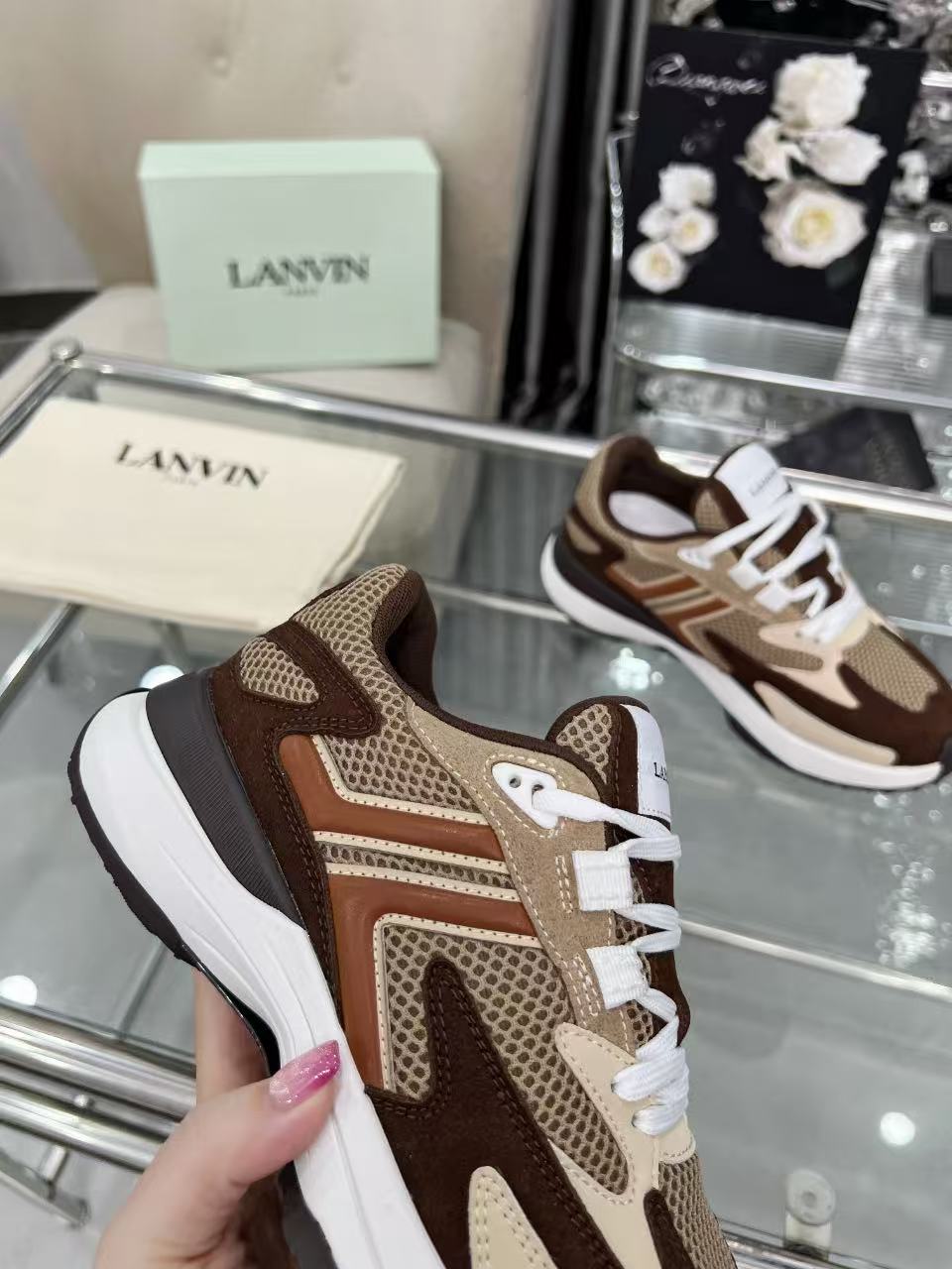 Lanvin CLAY Low-Top Sneakers Brown