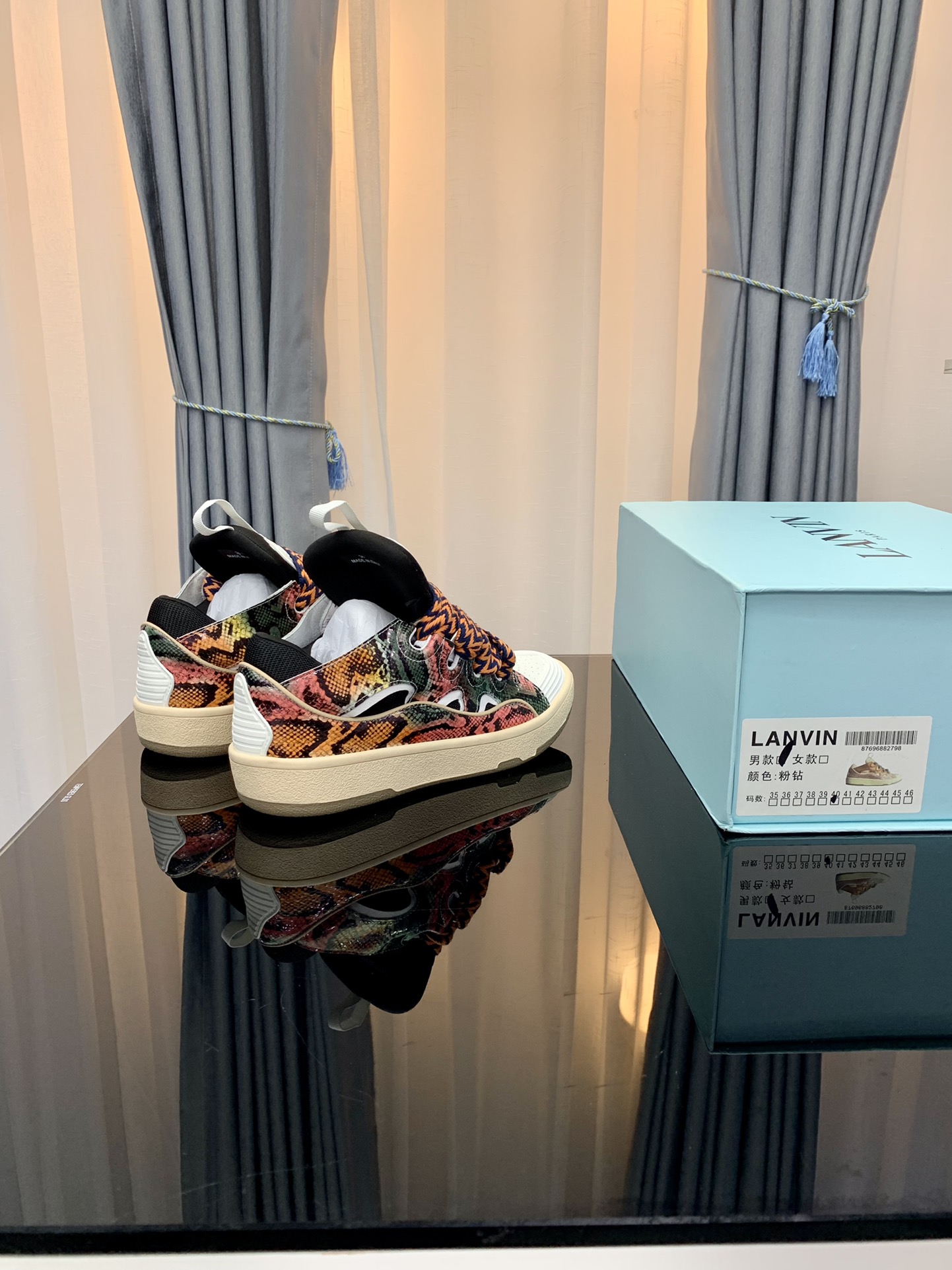 Lanvin Leather Suede Sneakers Multicolor