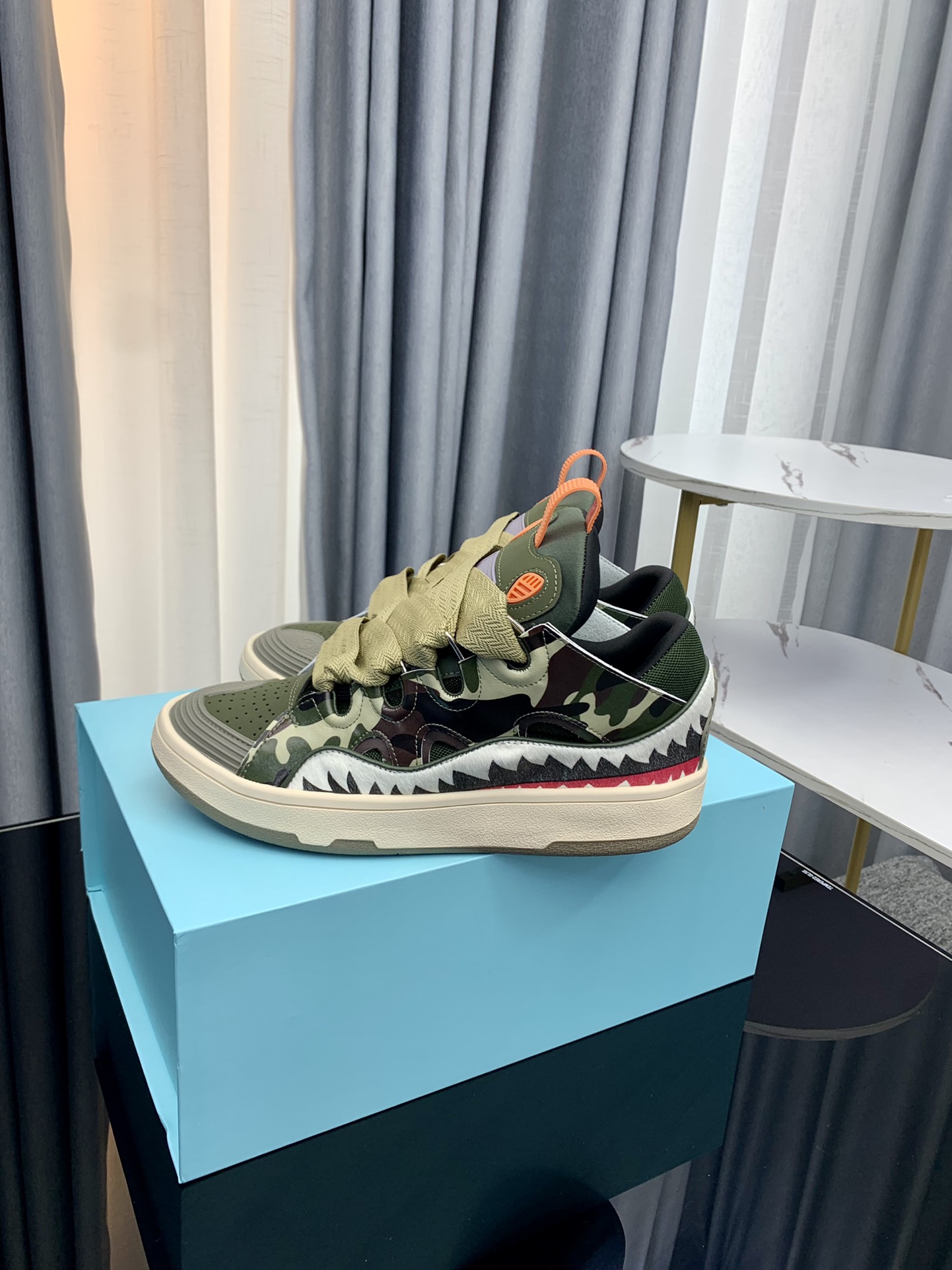 Lanvin Camo Leather Sneakers Multi