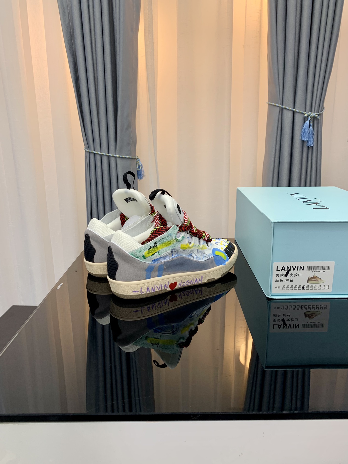 Lanvin Graffiti Low-Top Sneakers Multicolor