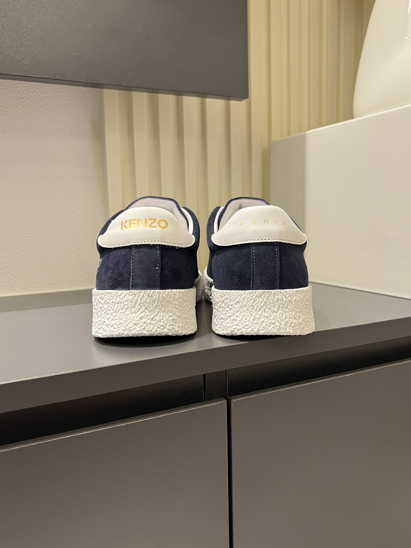 Kenzo Paris Suede Low-Top Sneakers Navy