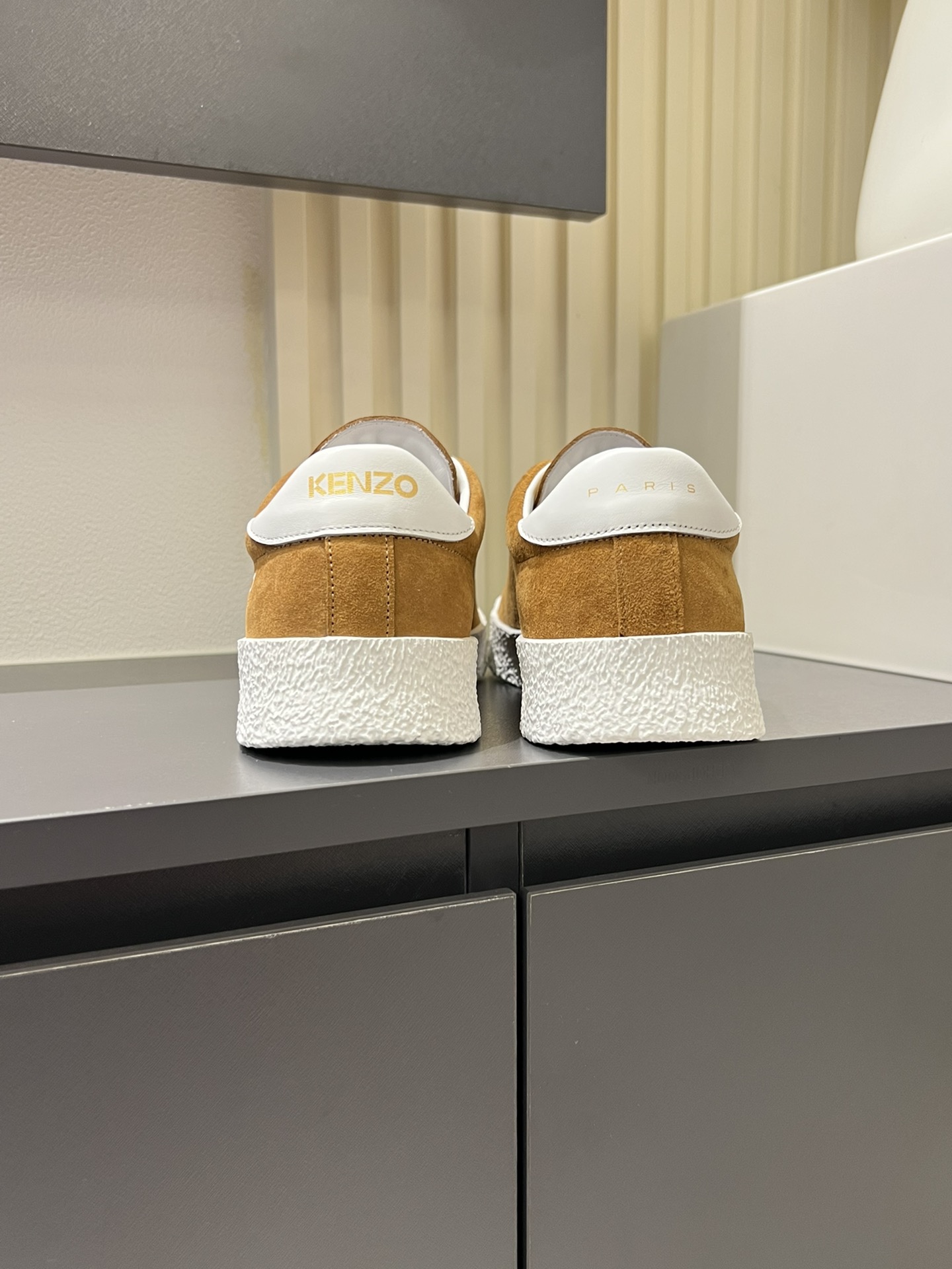 Kenzo Paris Suede Low-Top Sneakers Tan