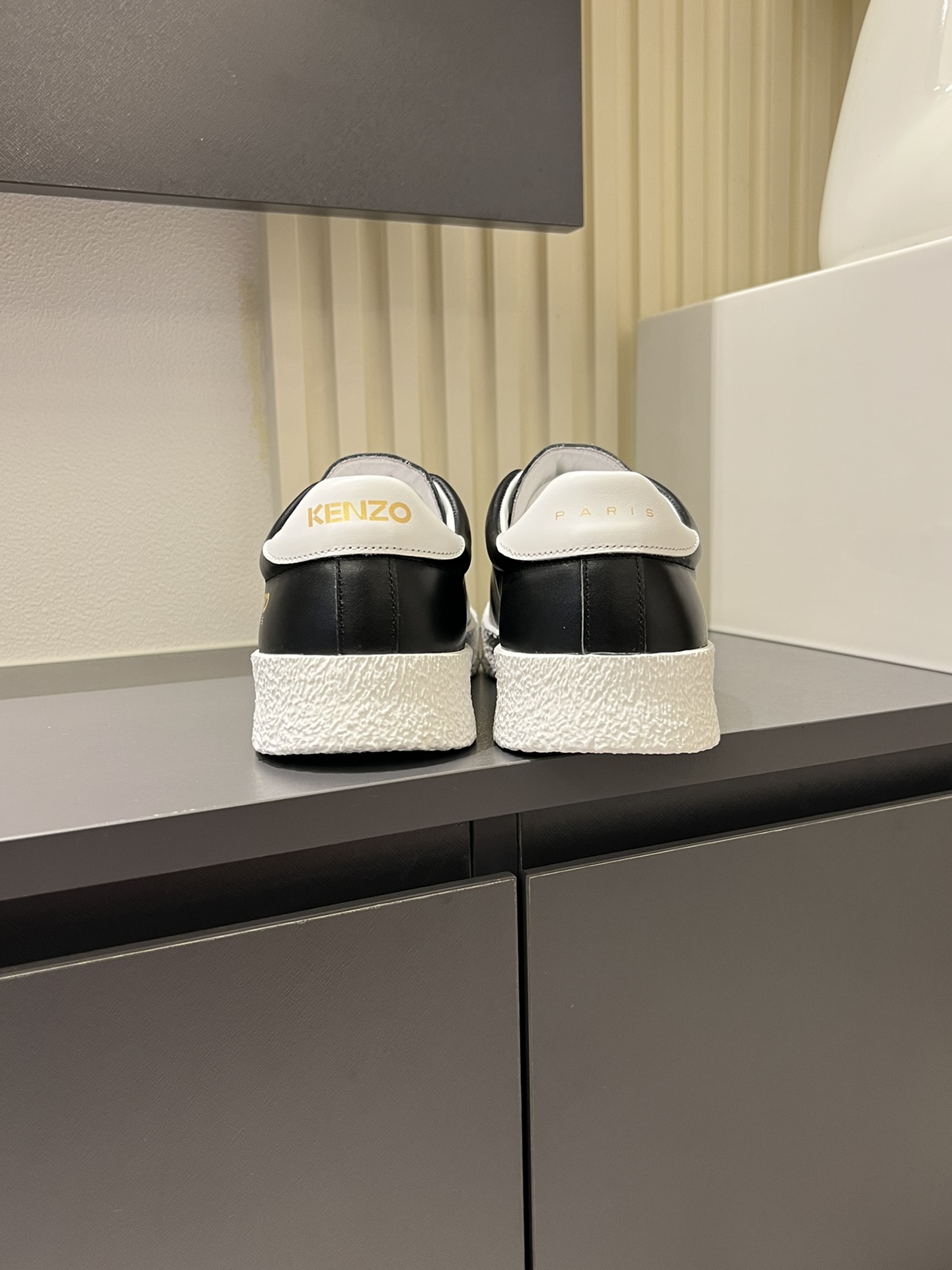 Kenzo Leather Low-Top Sneakers Black