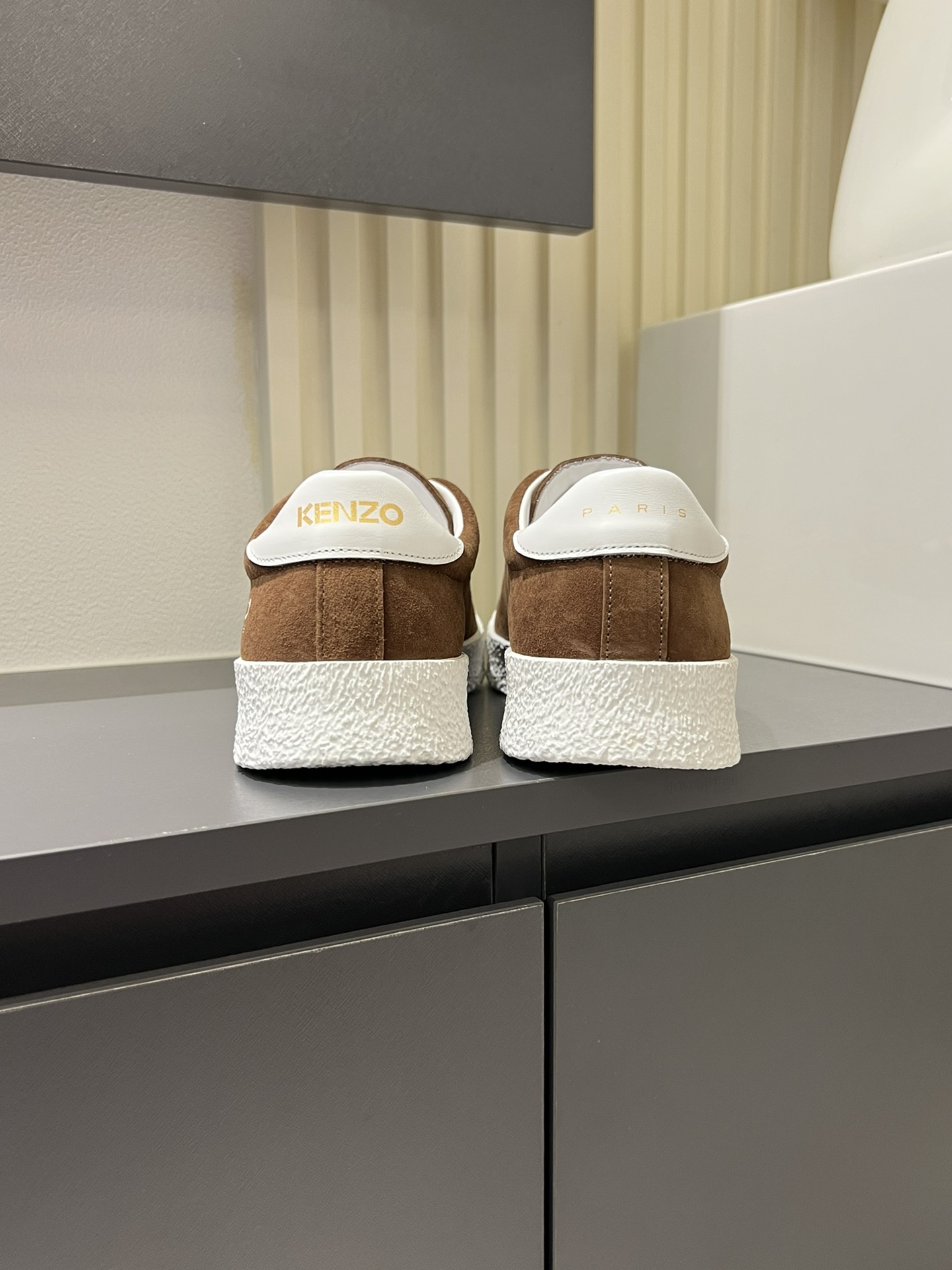 Kenzo Suede Low-Top Sneakers Brown
