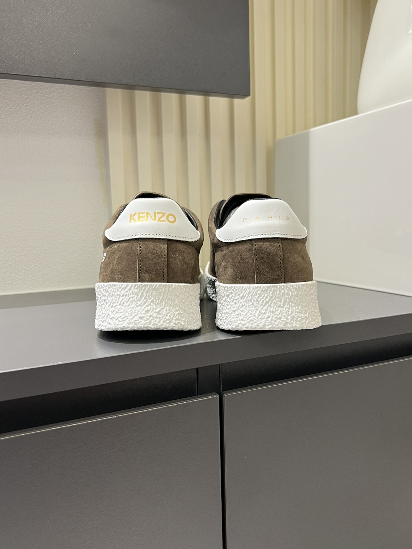 KENZO Suede Low-Top Sneakers Brown