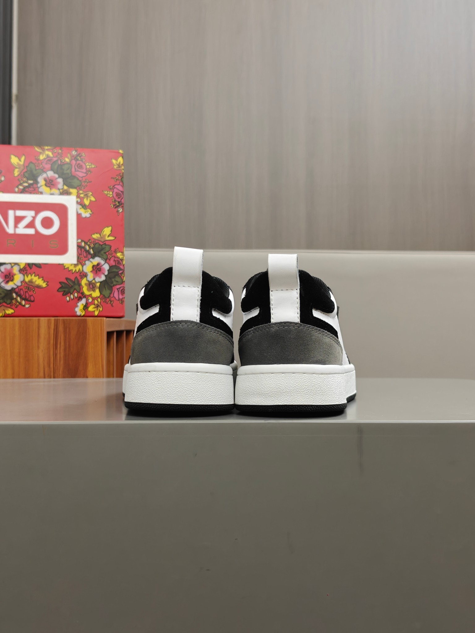 KENZO Men's Leather Sneakers Black/White/Purple