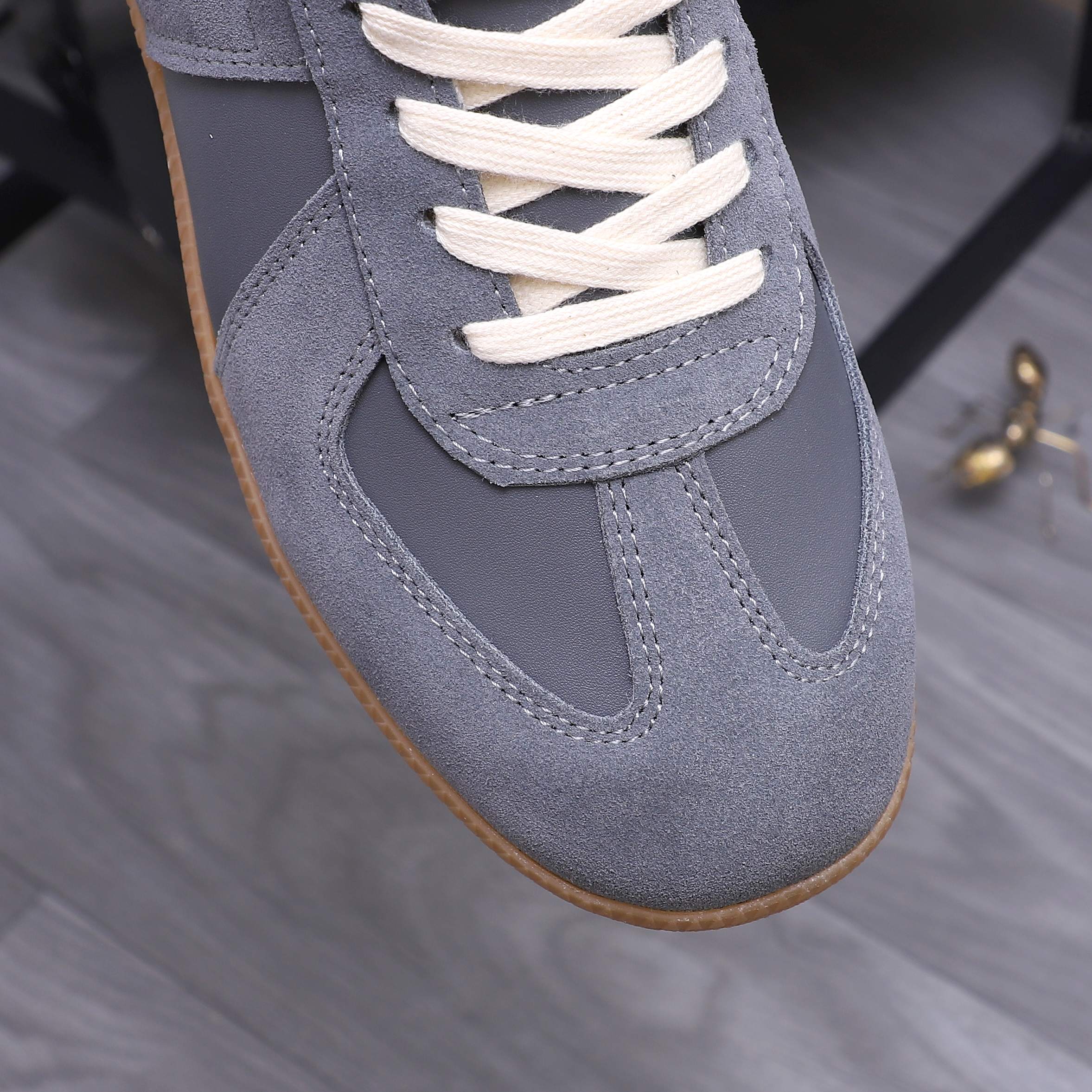 Maison Margiela Leather Sneakers Gray
