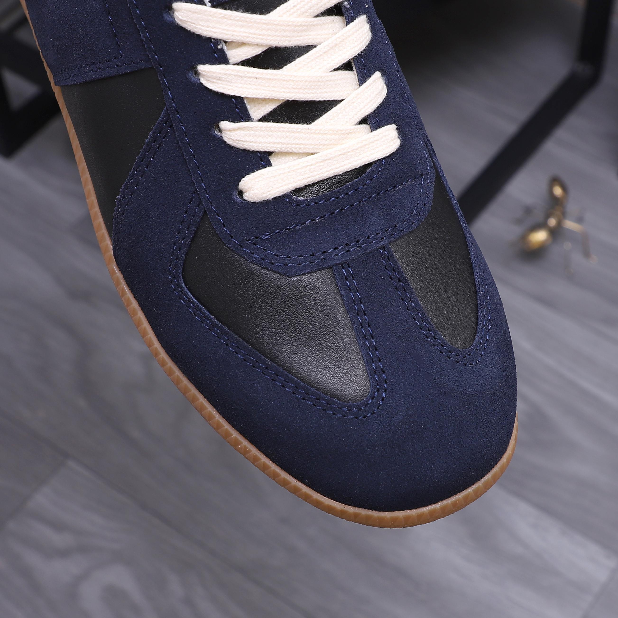 Maison Margiela Leather Suede Sneakers Navy/Black