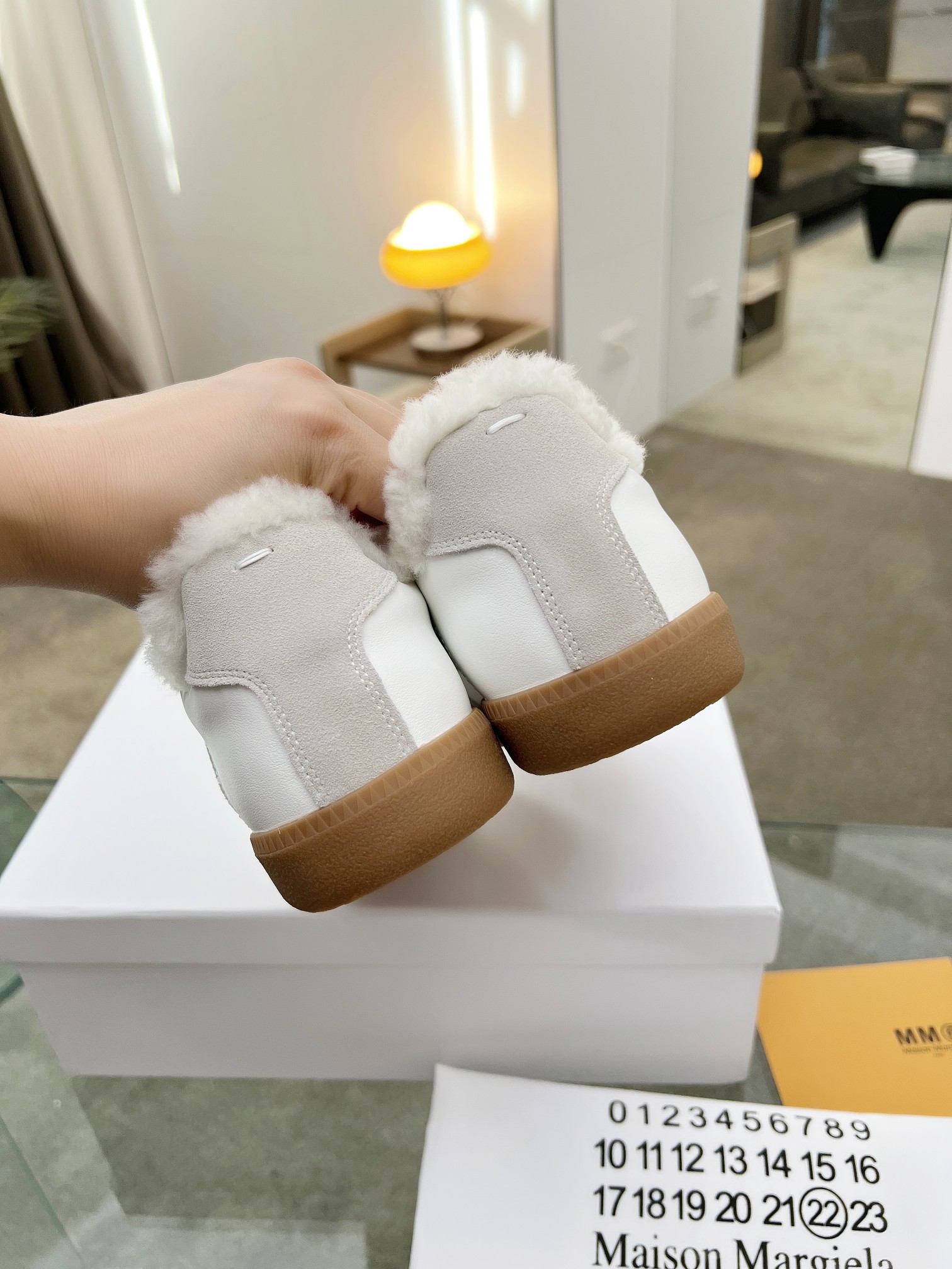 MM6 Shearling GAT Sneakers White
