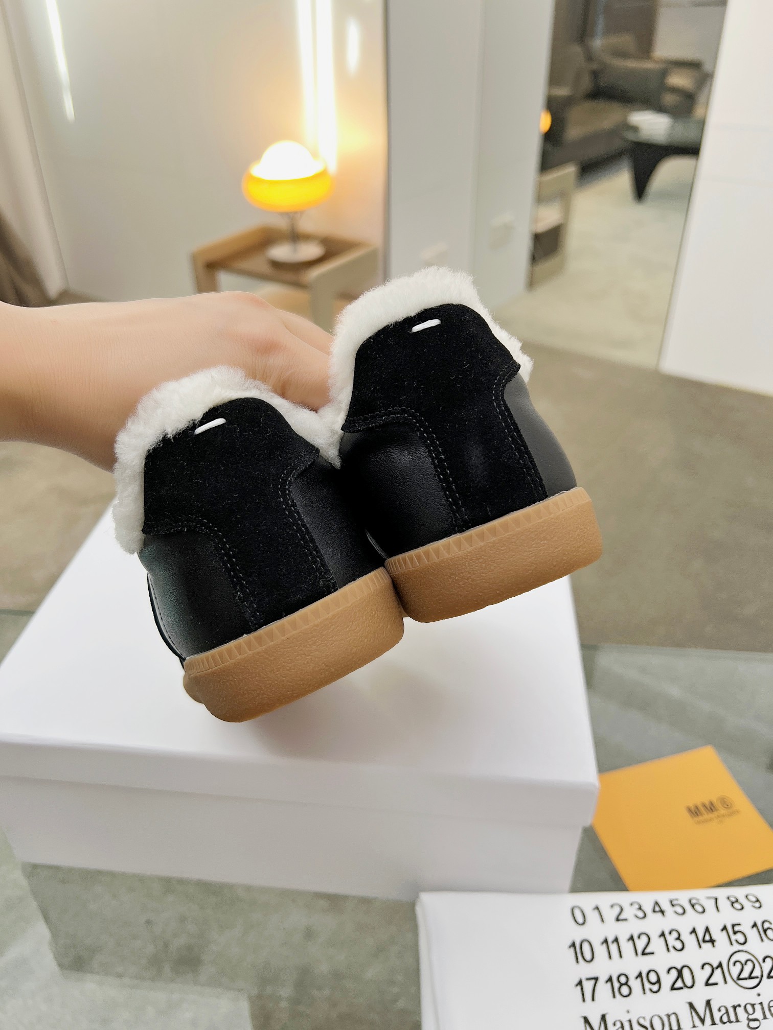 MM6 Shearling GAT Trainers Black