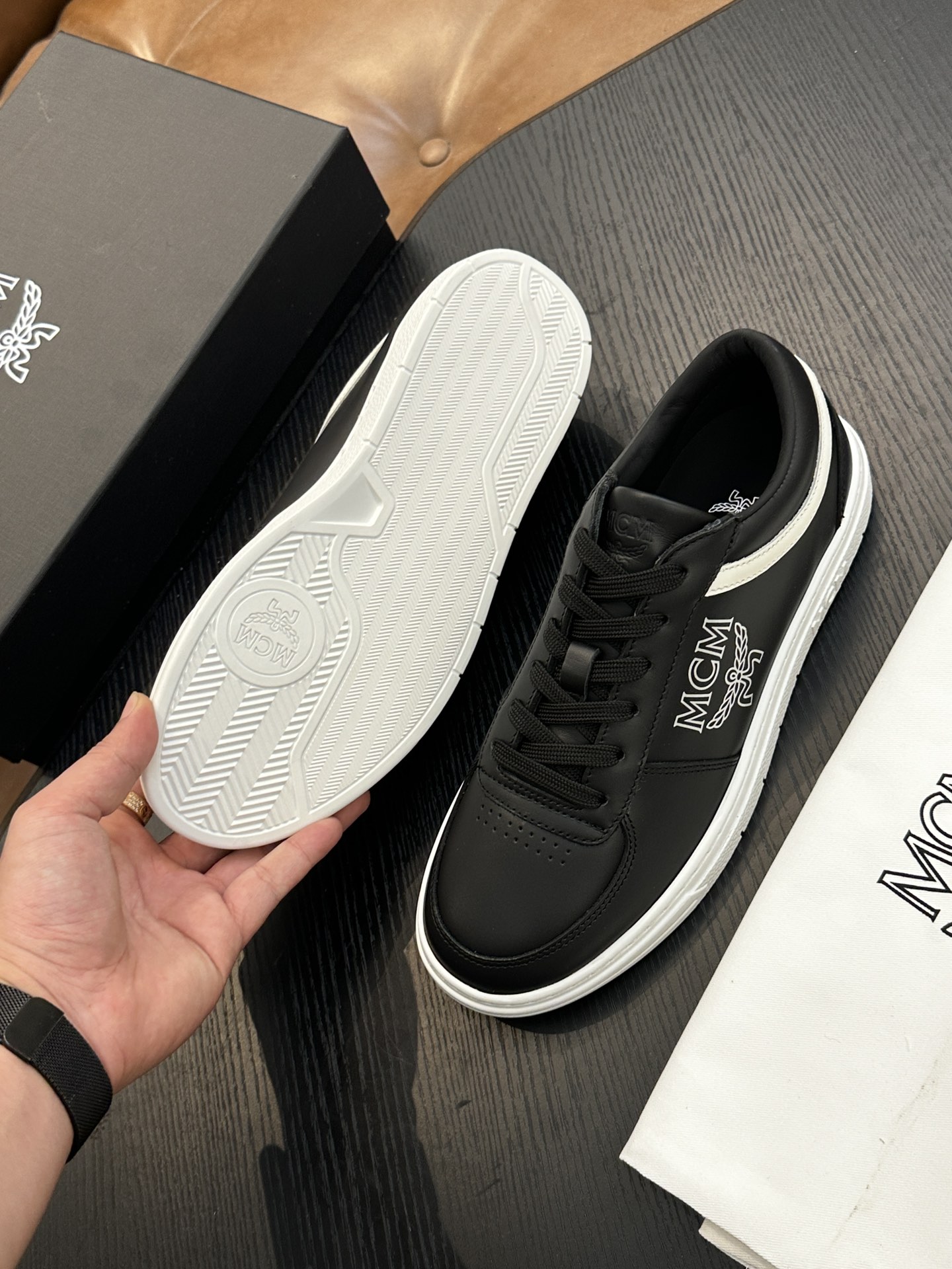 MCM Skystream Logo Sneakers Black
