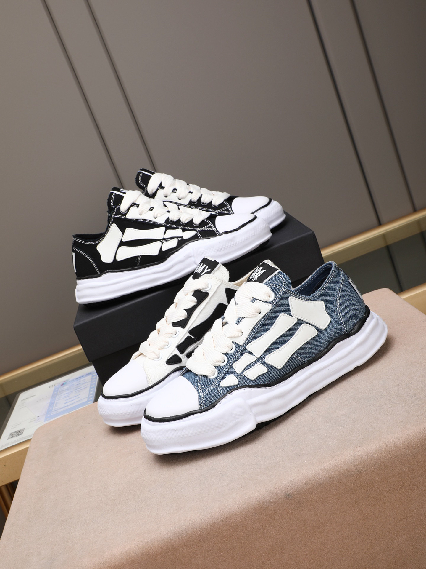 AMIRI x Maison Mihara Bones Sneakers White/Black