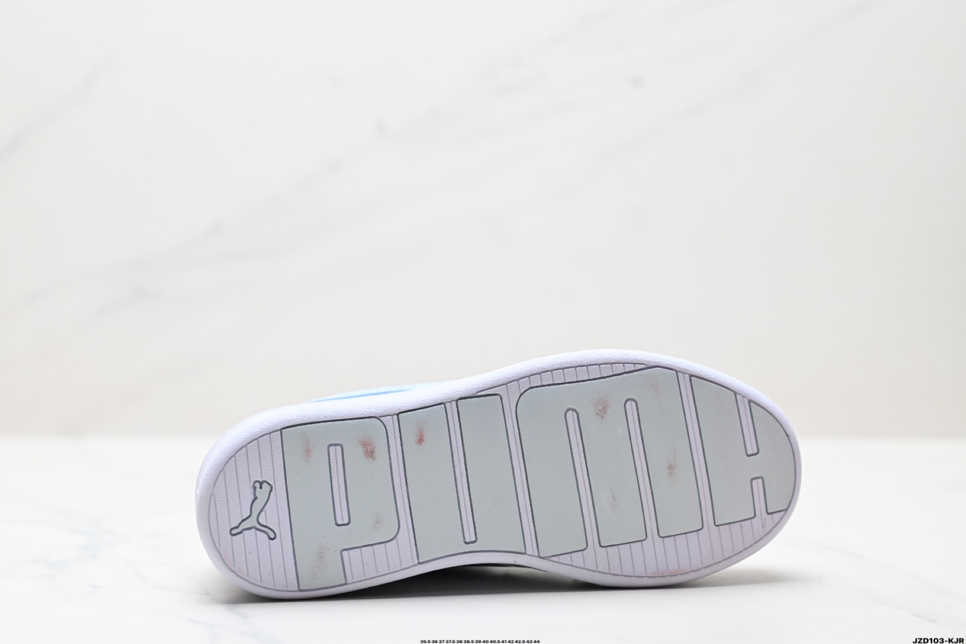 Puma Skye Leather Platform Sneaker White/Light Blue