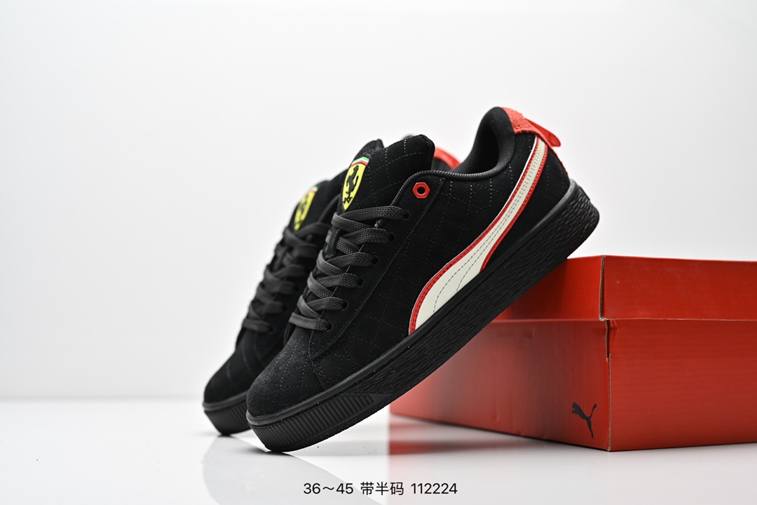 Puma Suede XL Casual Skate Shoes Black/Red/White