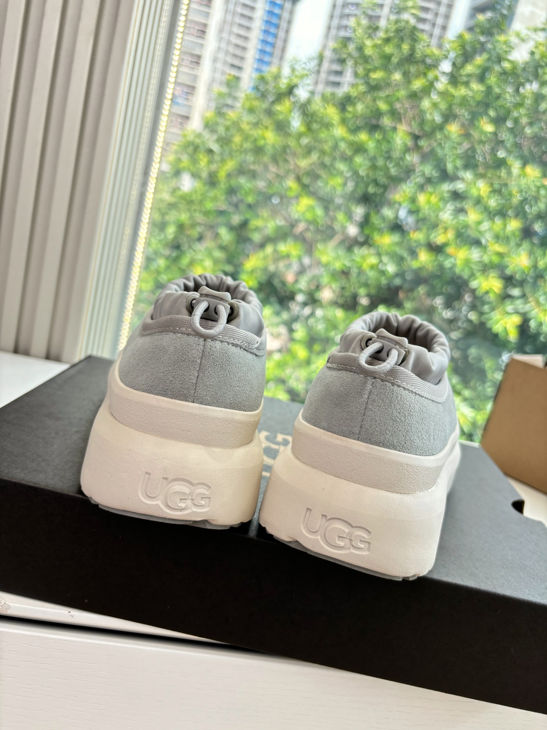 UGG Platform Suede Cozy Mule Grey