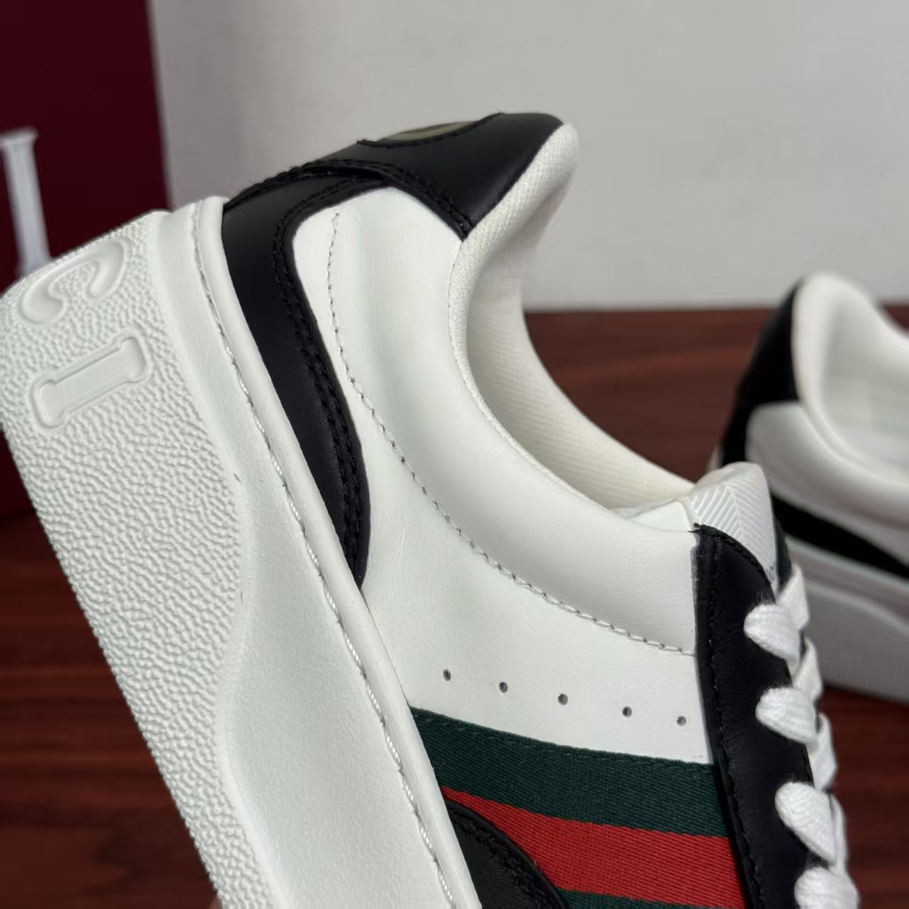 Gucci Web Stripe Platform Sneakers Black/White