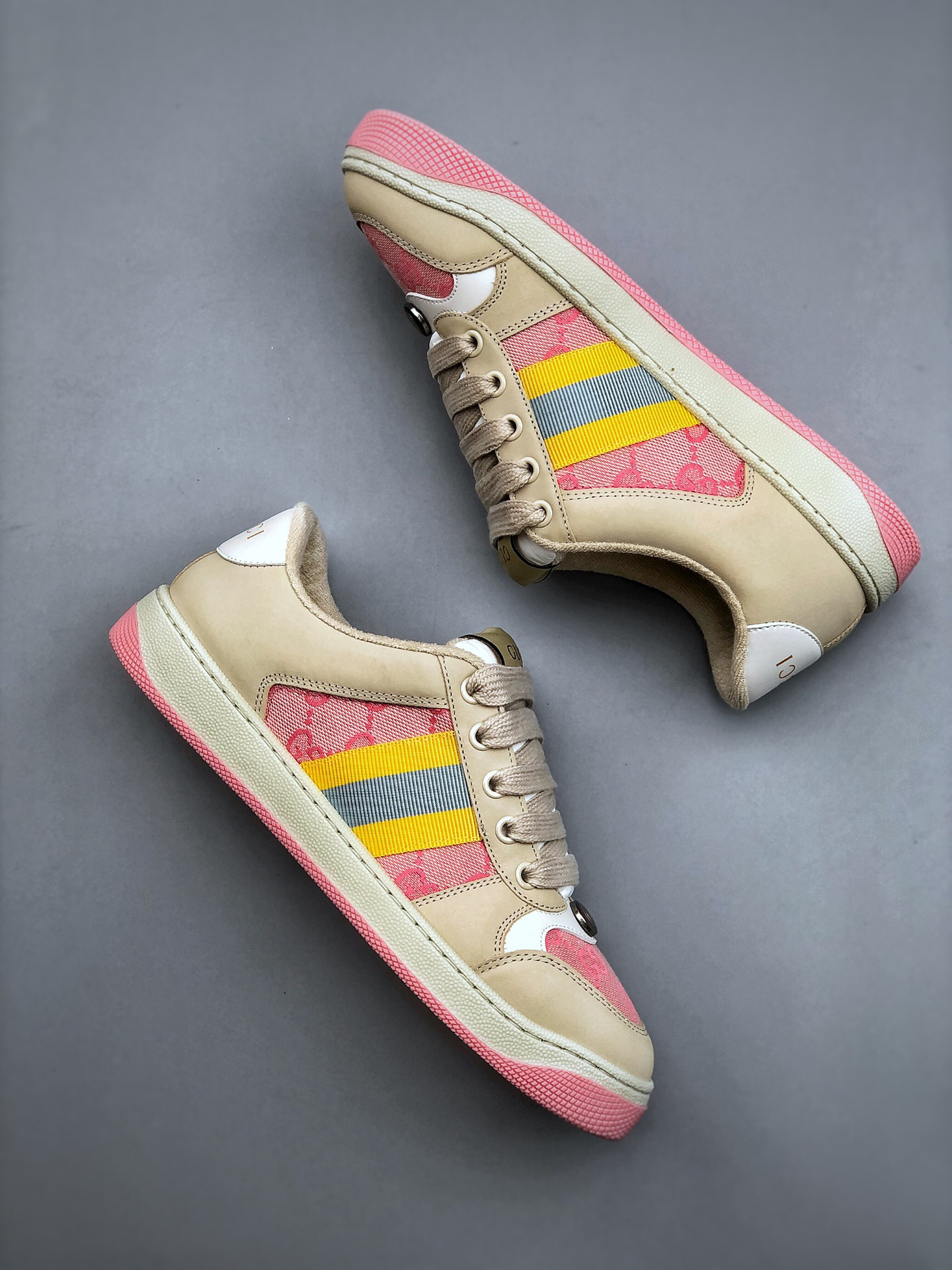 Gucci Screener Distressed Sneakers Multicolor