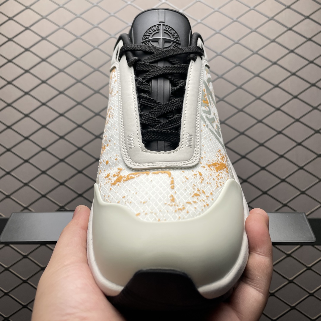 Stone Island Grime Panelled Mesh Outdoor Sneakers White