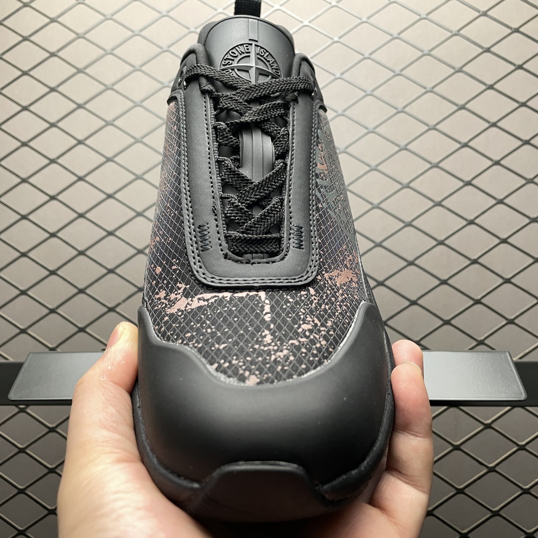 Stone Island Grime Panelled Mesh Outdoor Sneakers Black
