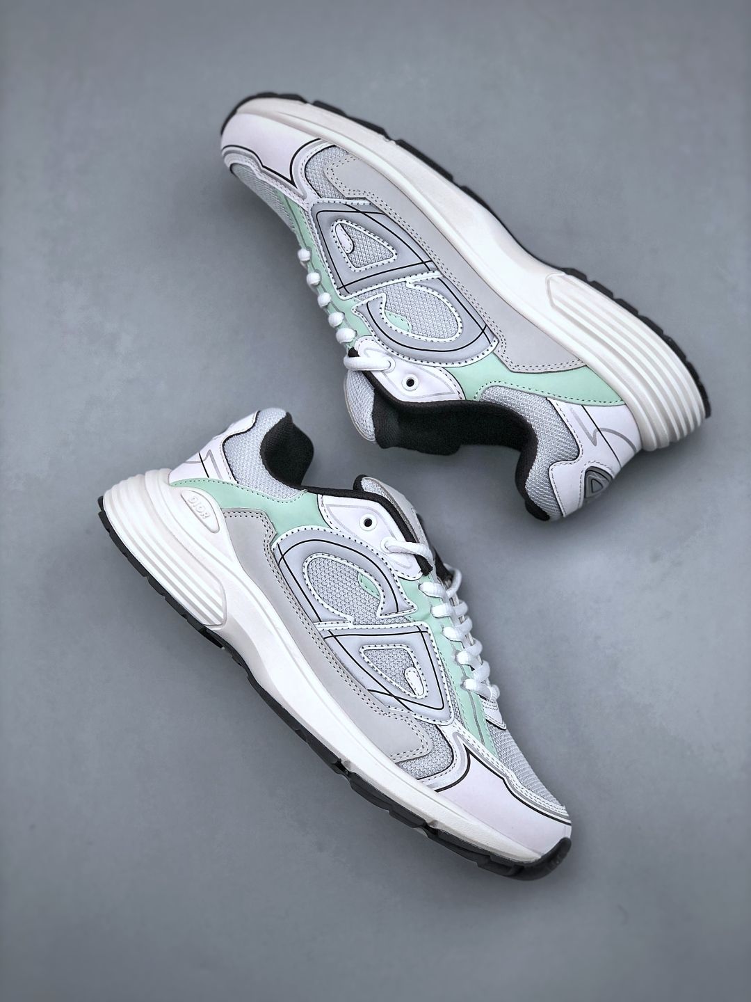Dior B30 Chunky Sneakers White Grey Mint