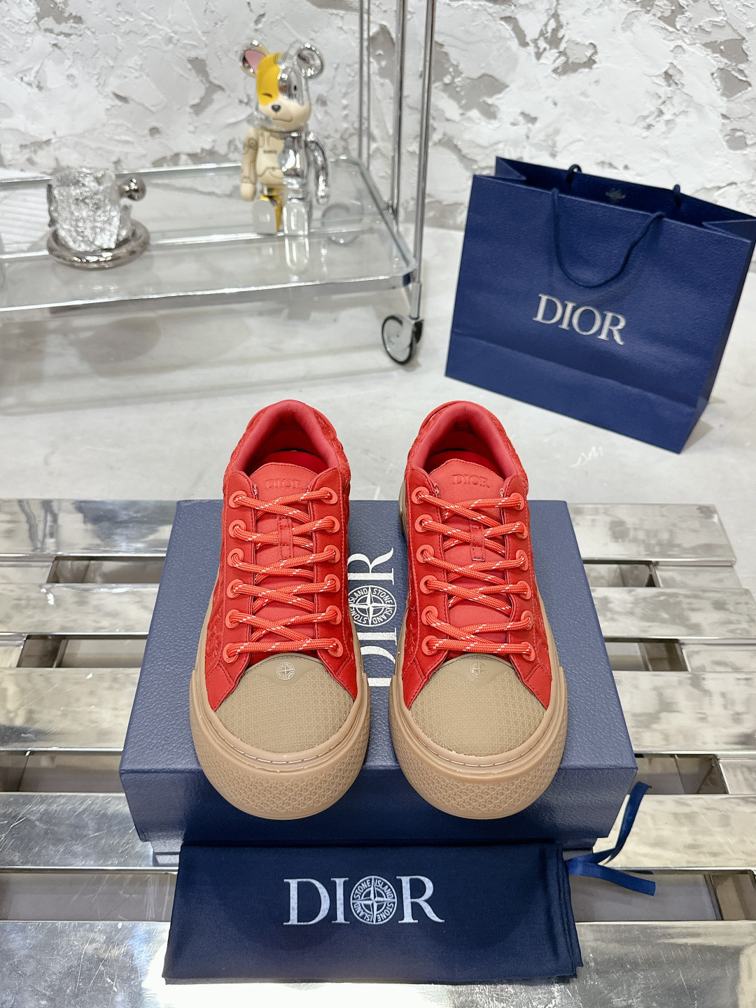 Dior x Stone Island B33 Sneakers Red