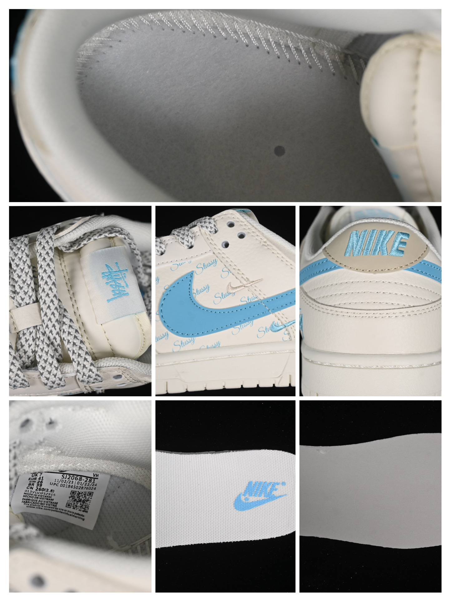 Nike SB Dunk Low x Stussy Anniversary Skate Shoes Sail Blue
