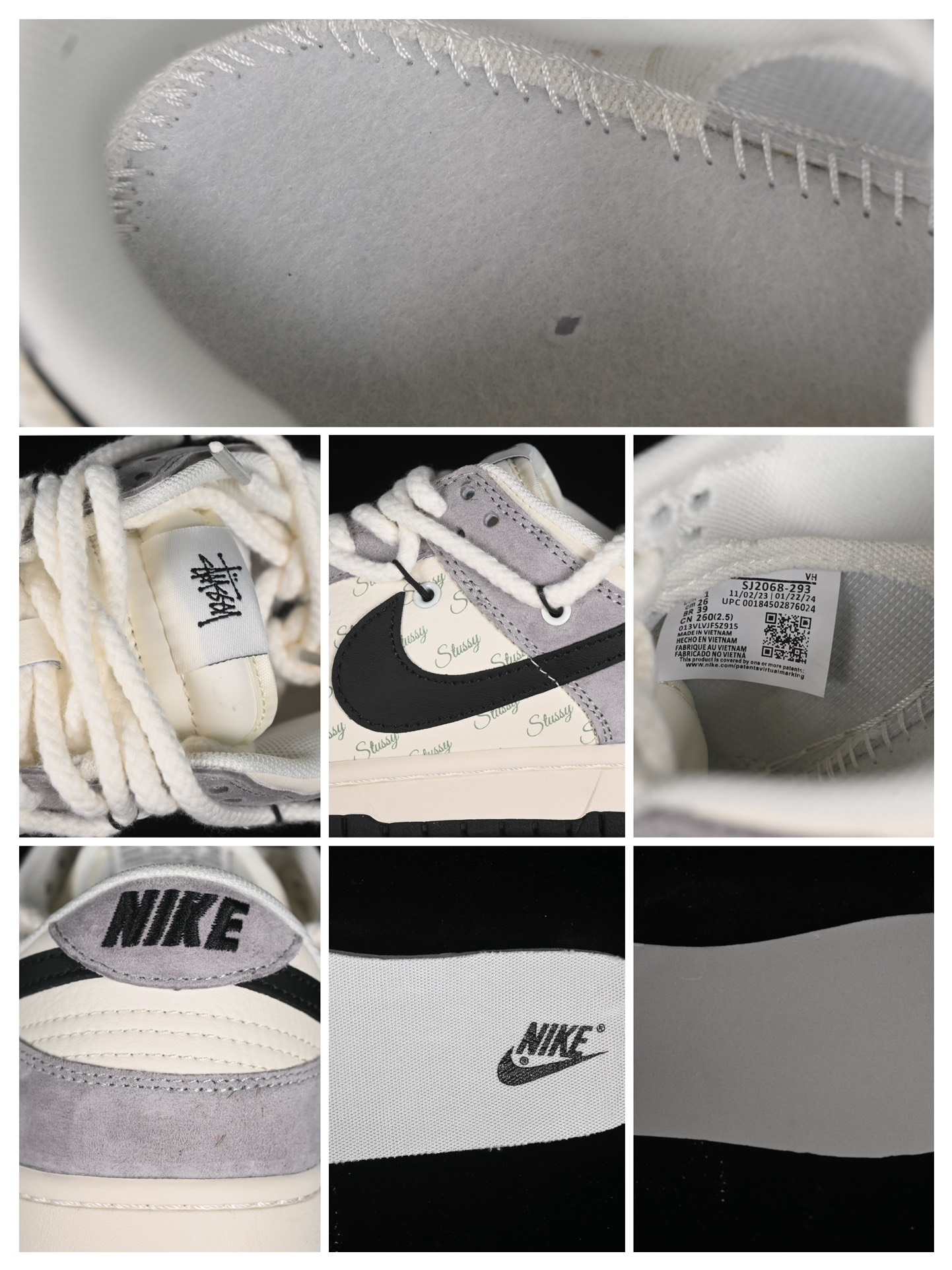 Nike SB Dunk Low Stussy Suede Skate Shoes Grey/Black