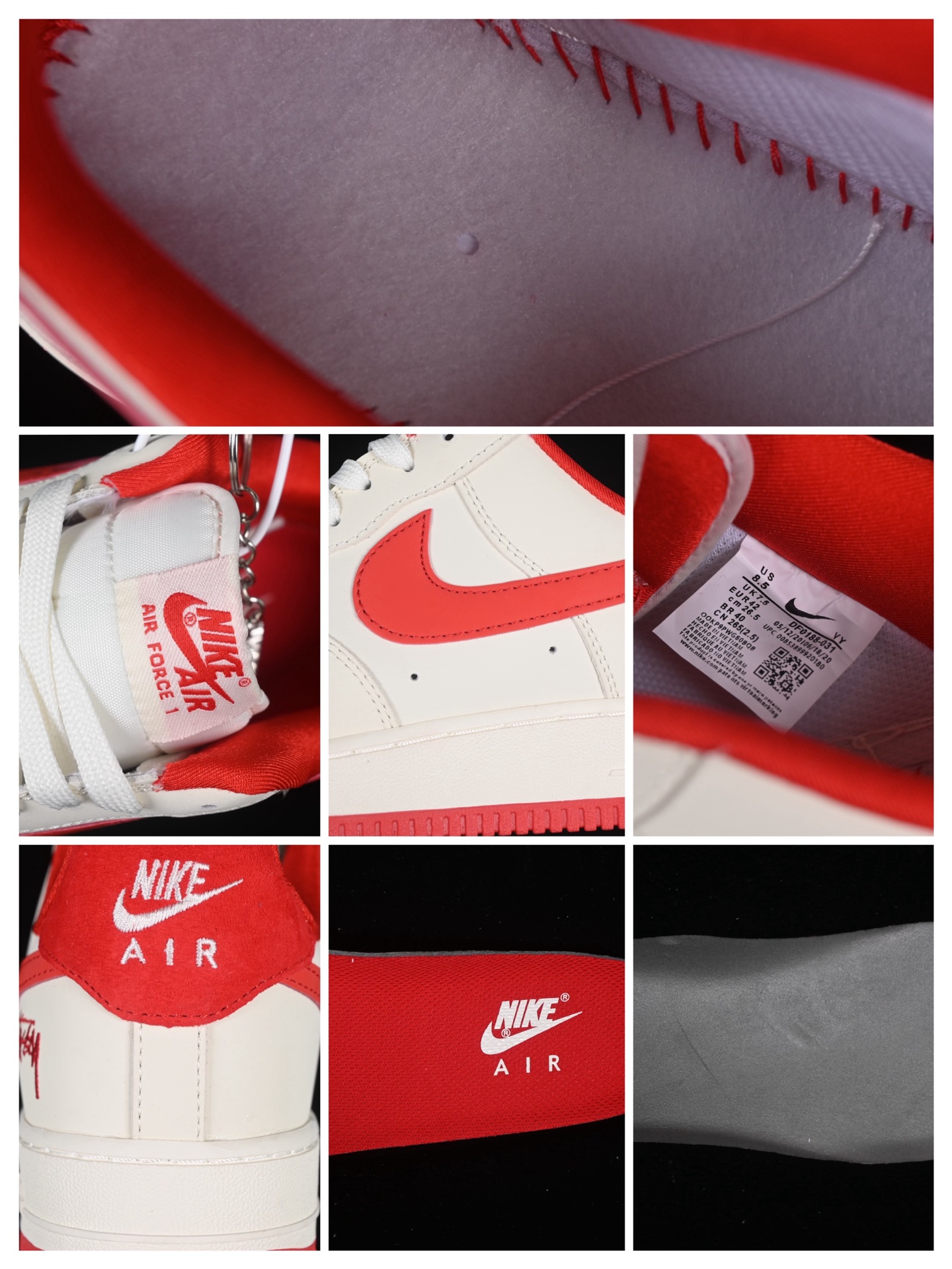 Nike Air Force 1 Low Stussy Collab Sail Red