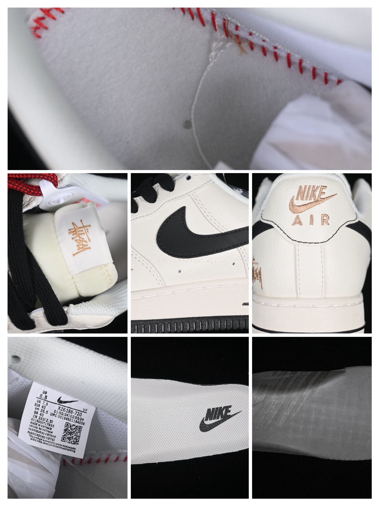 Nike Air Force 1 '07 Stussy Low Sneakers White/Black/Rose Gold