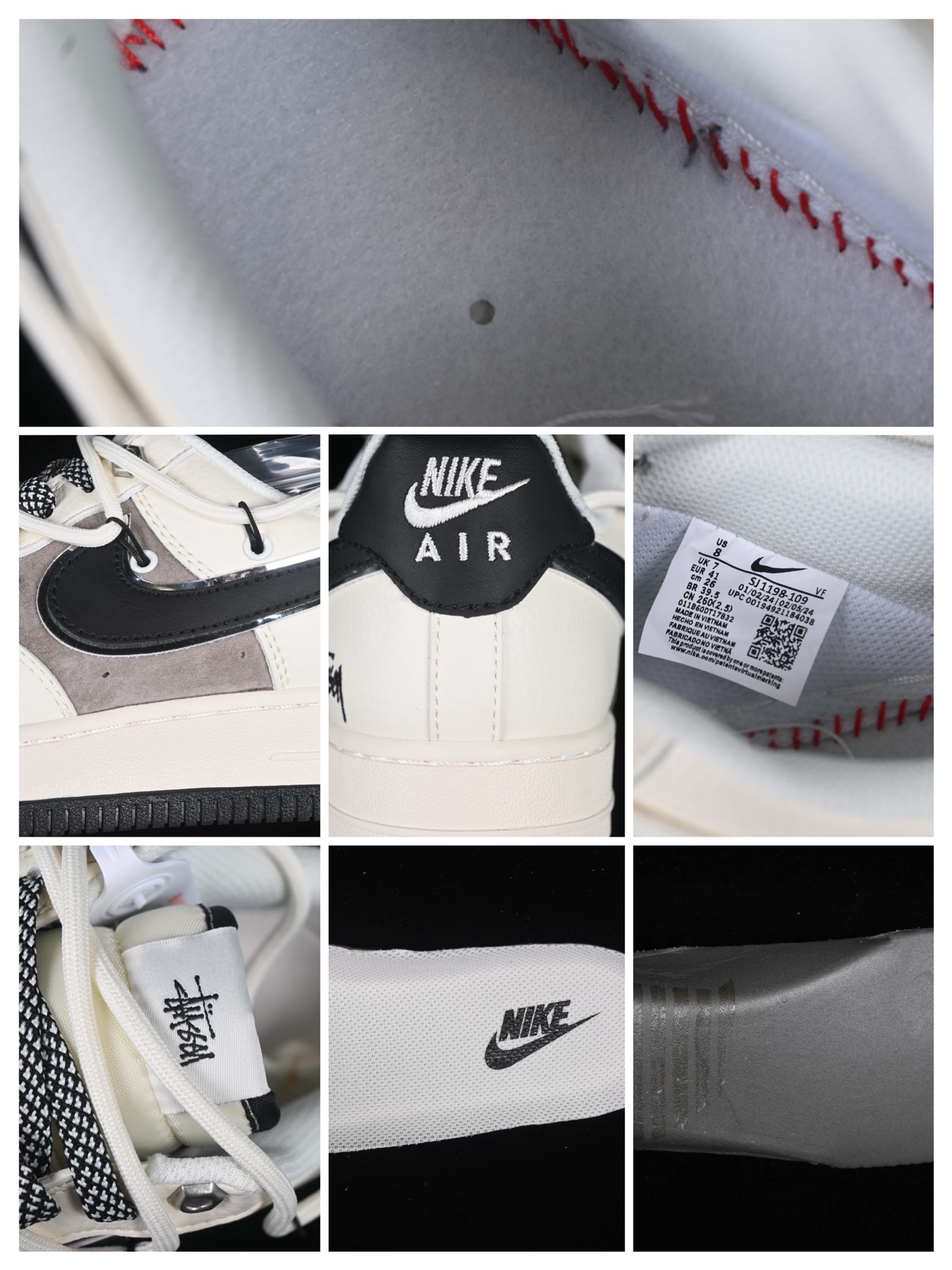 Nike Air Force 1 Low x Stussy Sneakers Beige/Black/Gray