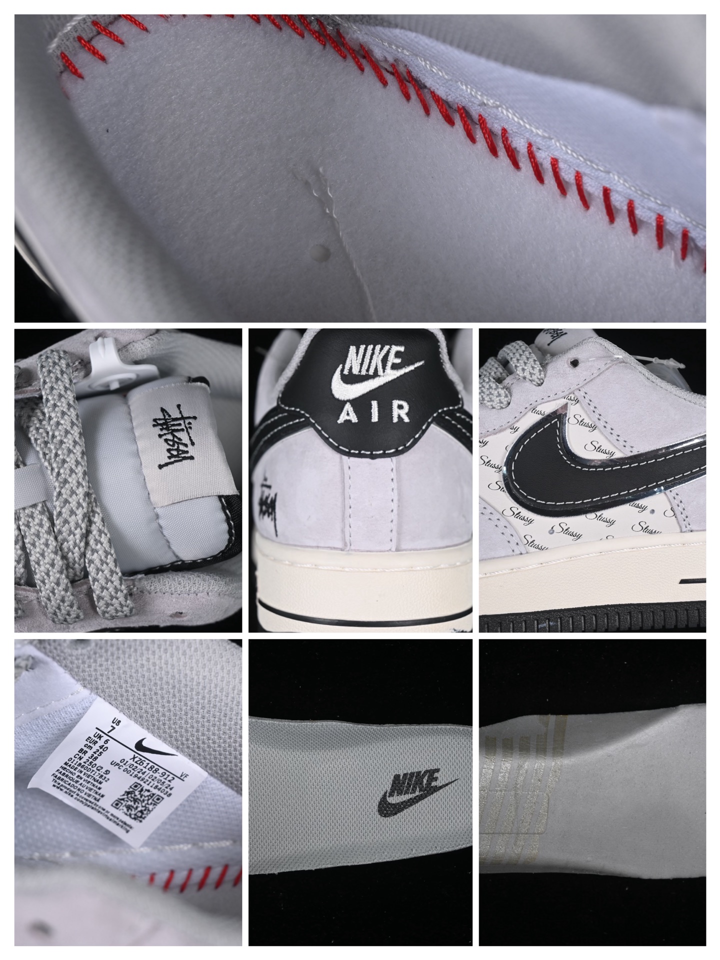 Nike Air Force 1 '07 Low x Stussy Sneakers Grey/Black