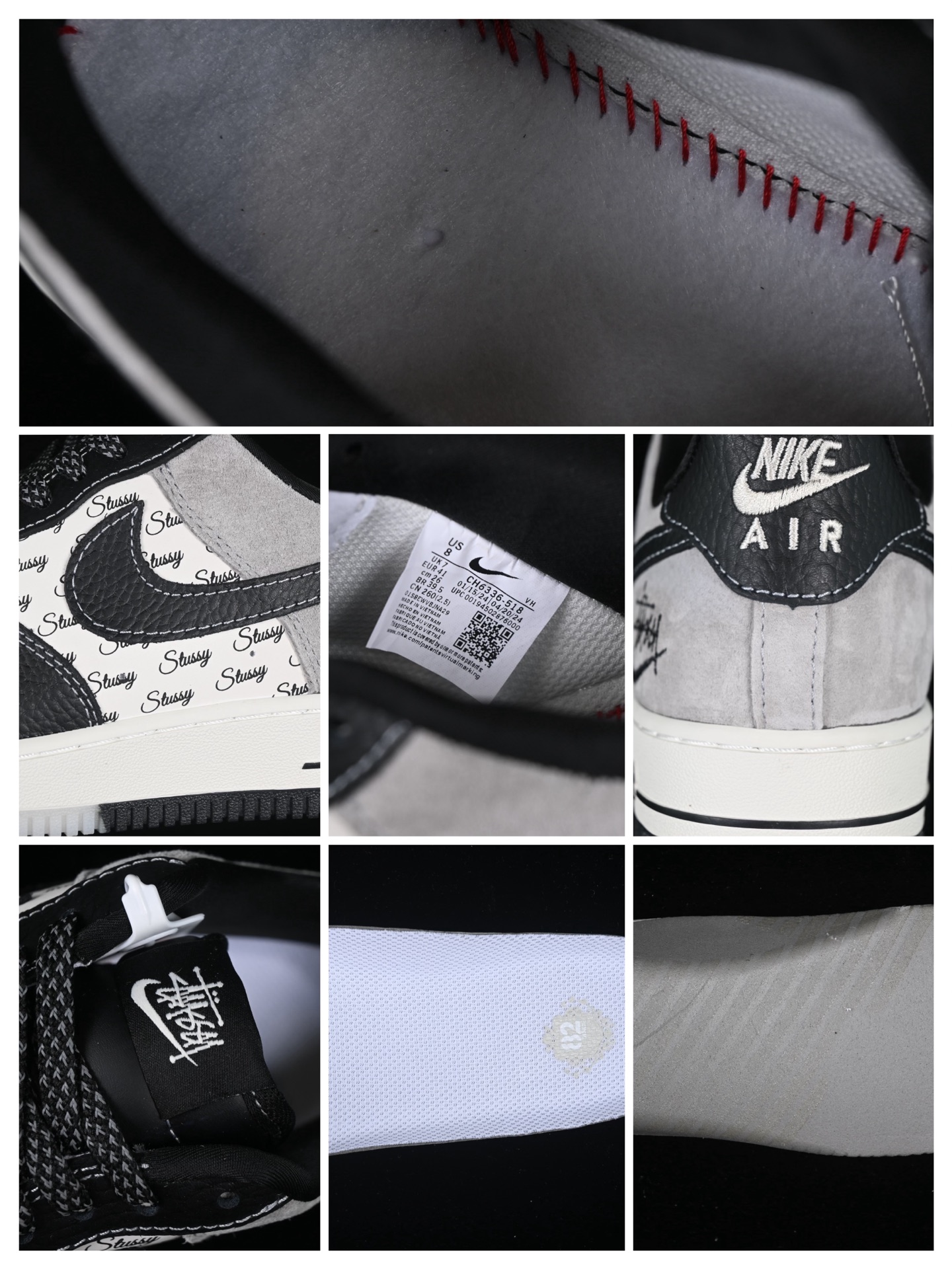 Nike Air Force 1 '07 Low x Stussy Sneakers Black/Grey