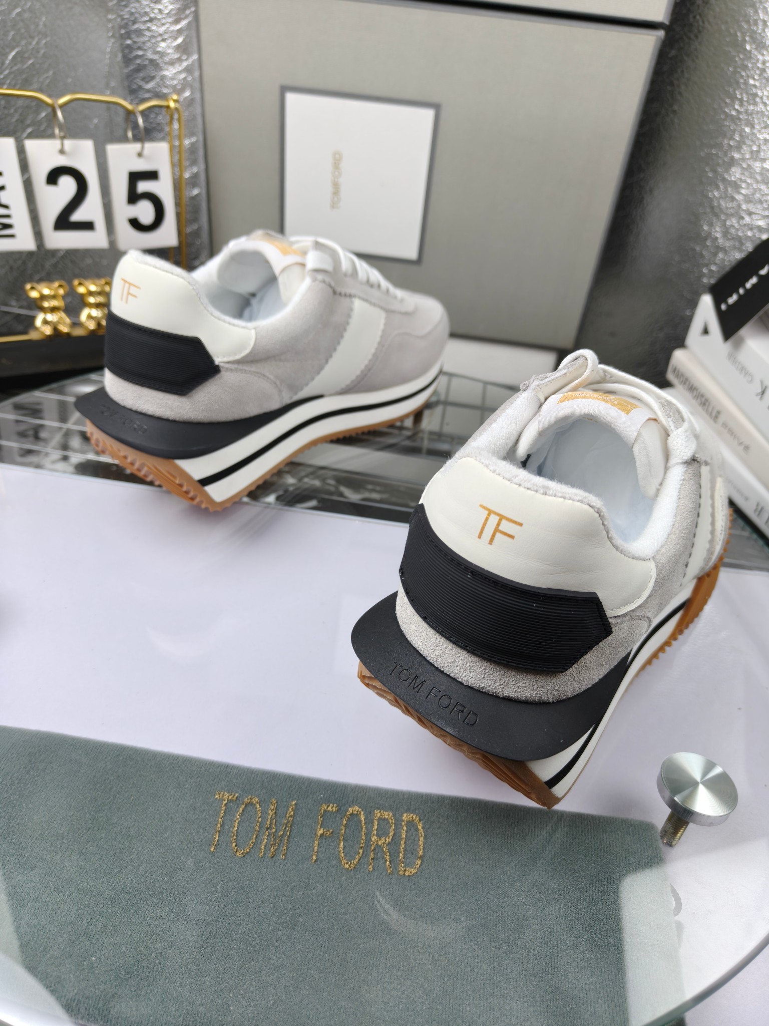 Tom Ford Retro Suede Sneakers Grey