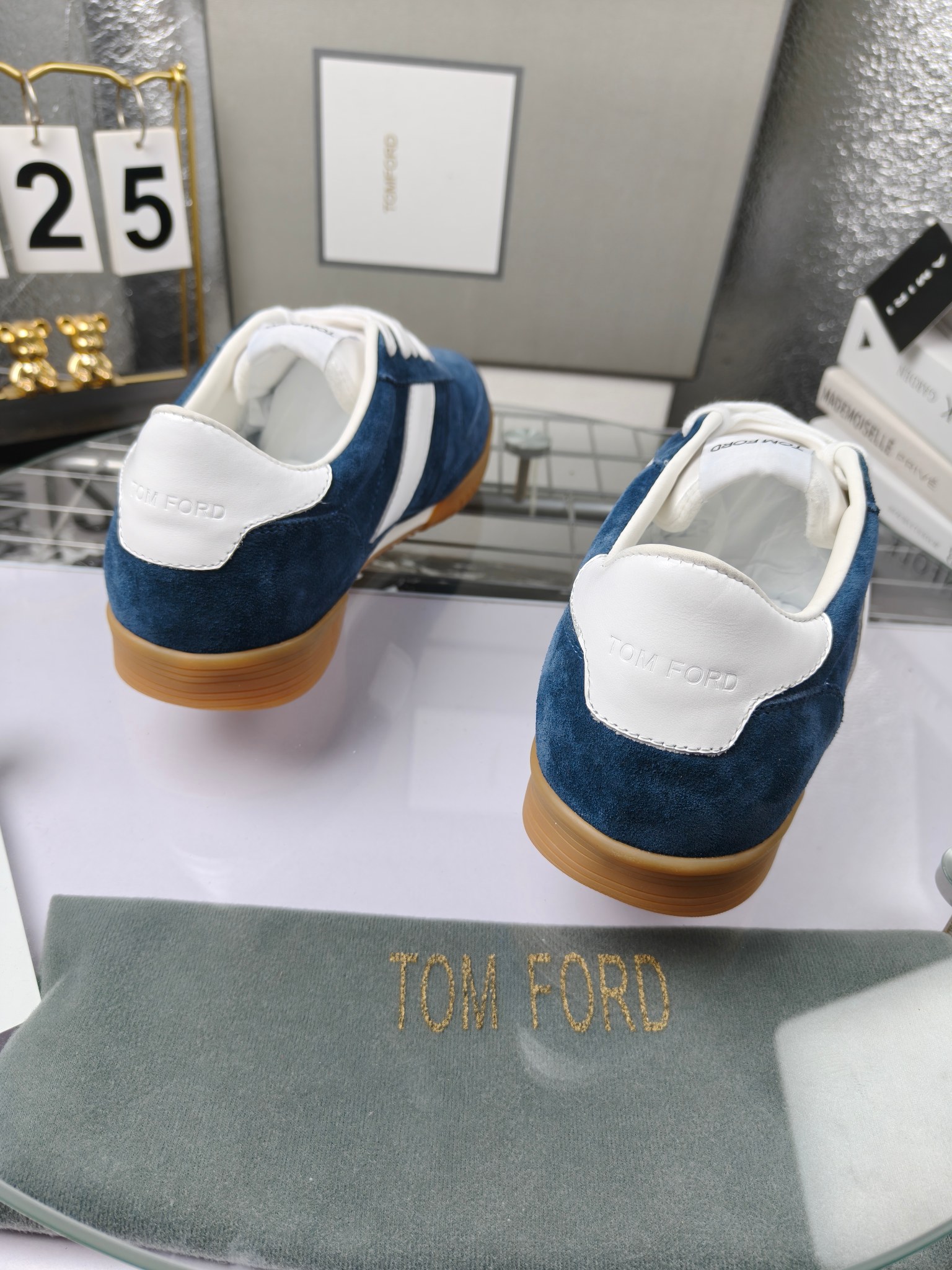 Tom Ford Suede Low-Top Sneakers Blue