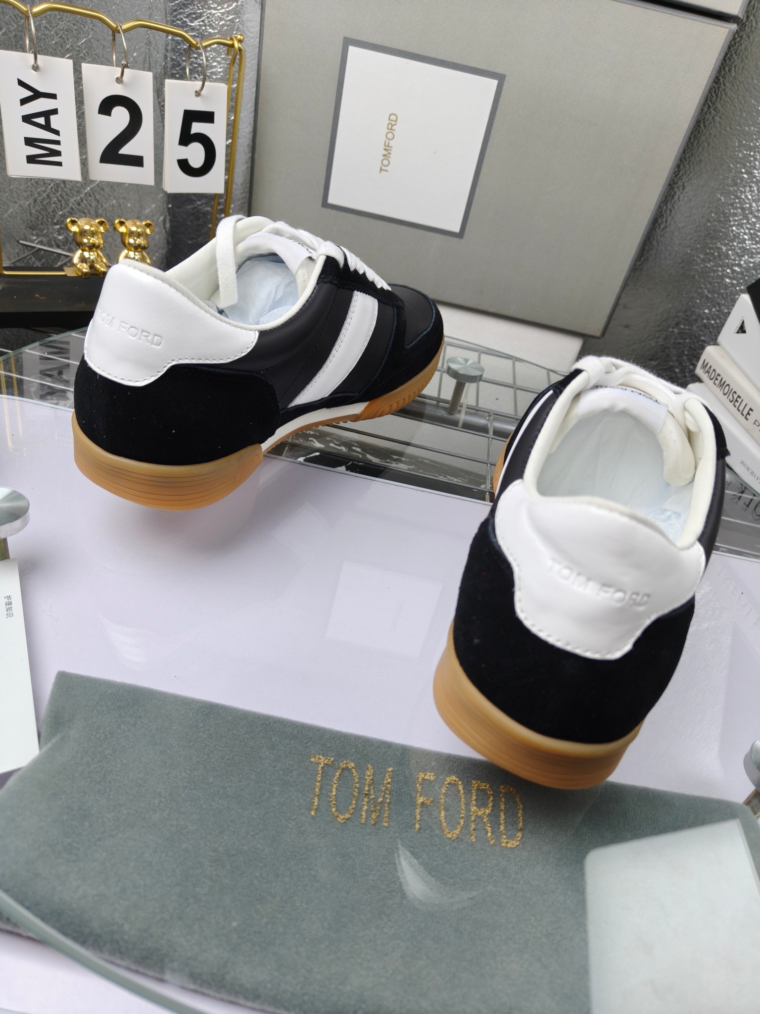 Tom Ford Couple Low-Top Sneakers Black/White