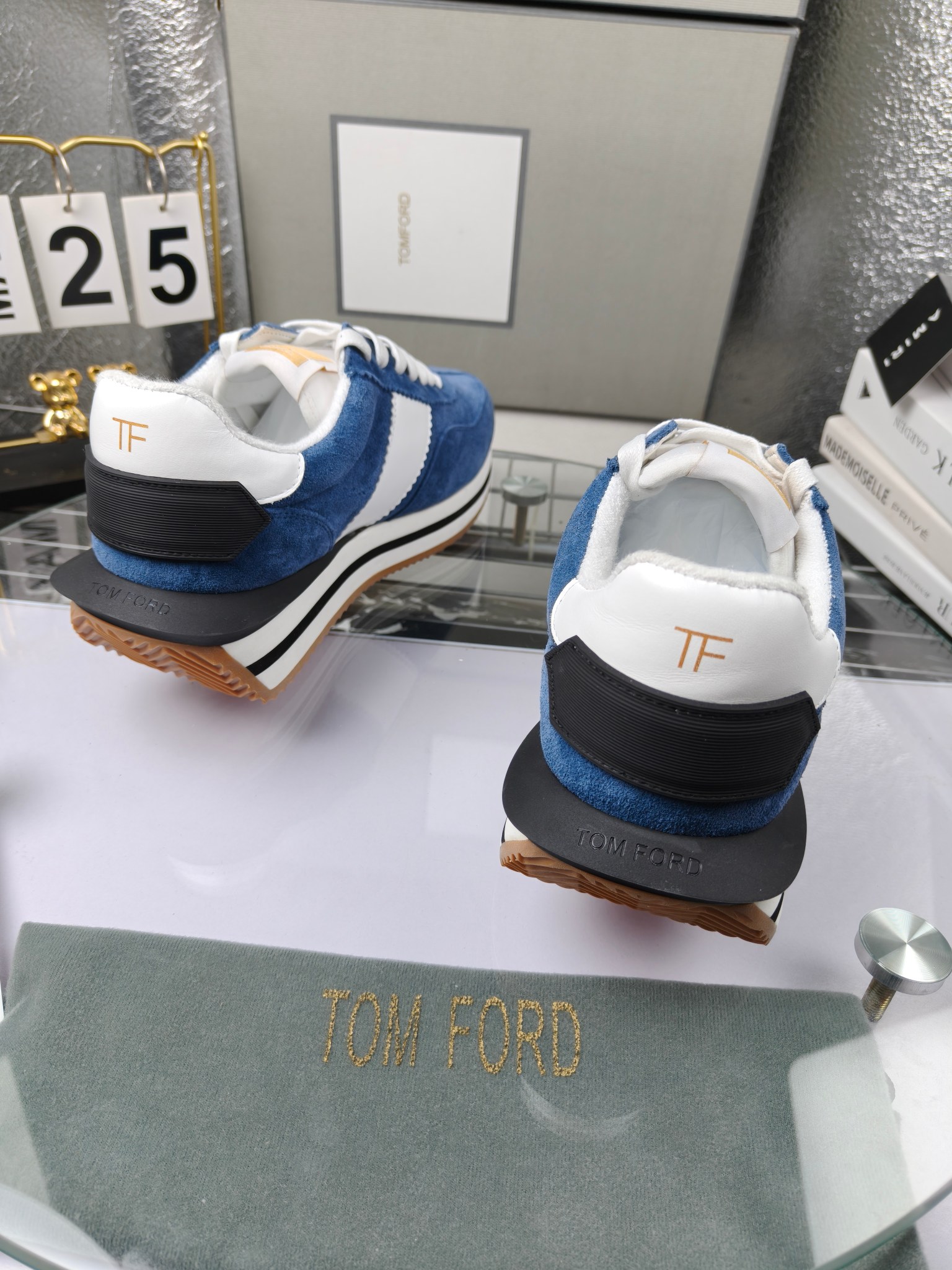 Tom Ford Retro Suede Runner Sneakers Blue
