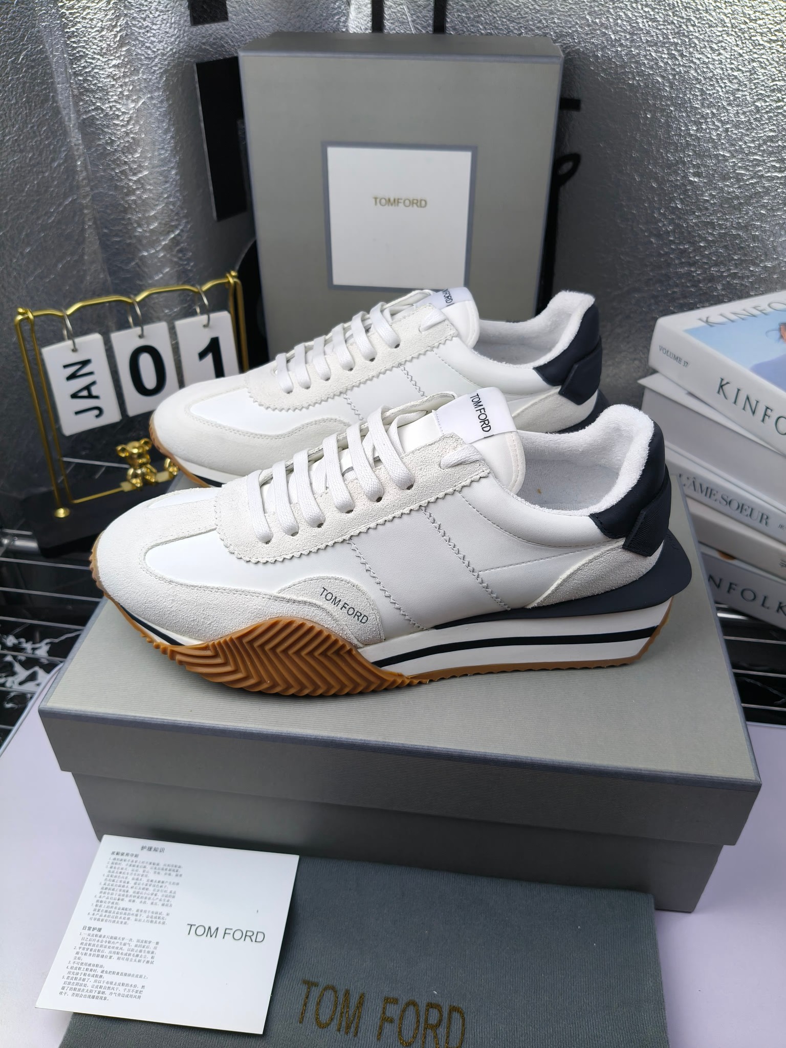 Tom Ford Retro Lift Sneakers White/Black