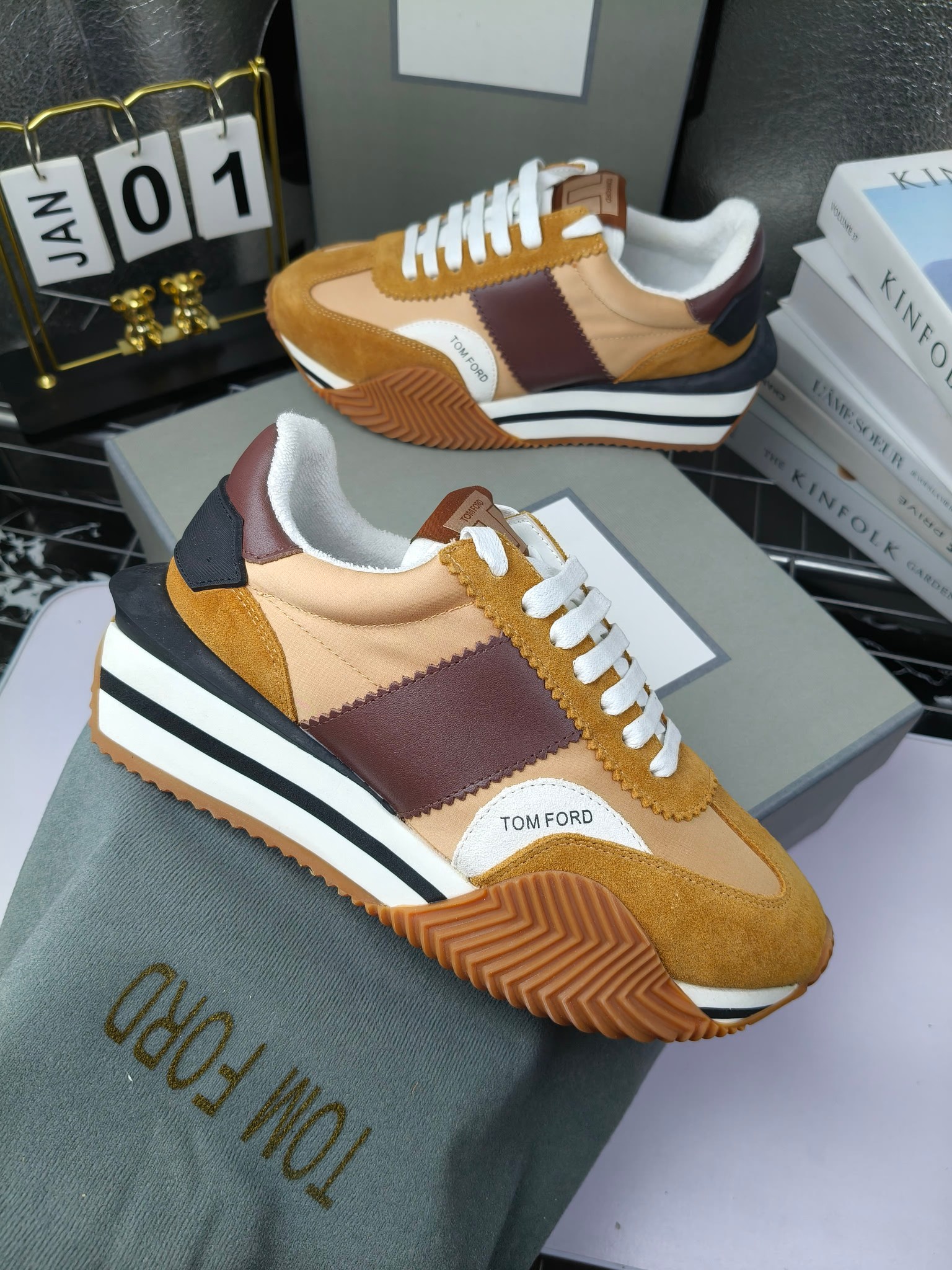 Tom Ford Retro Lift Sneakers Tan